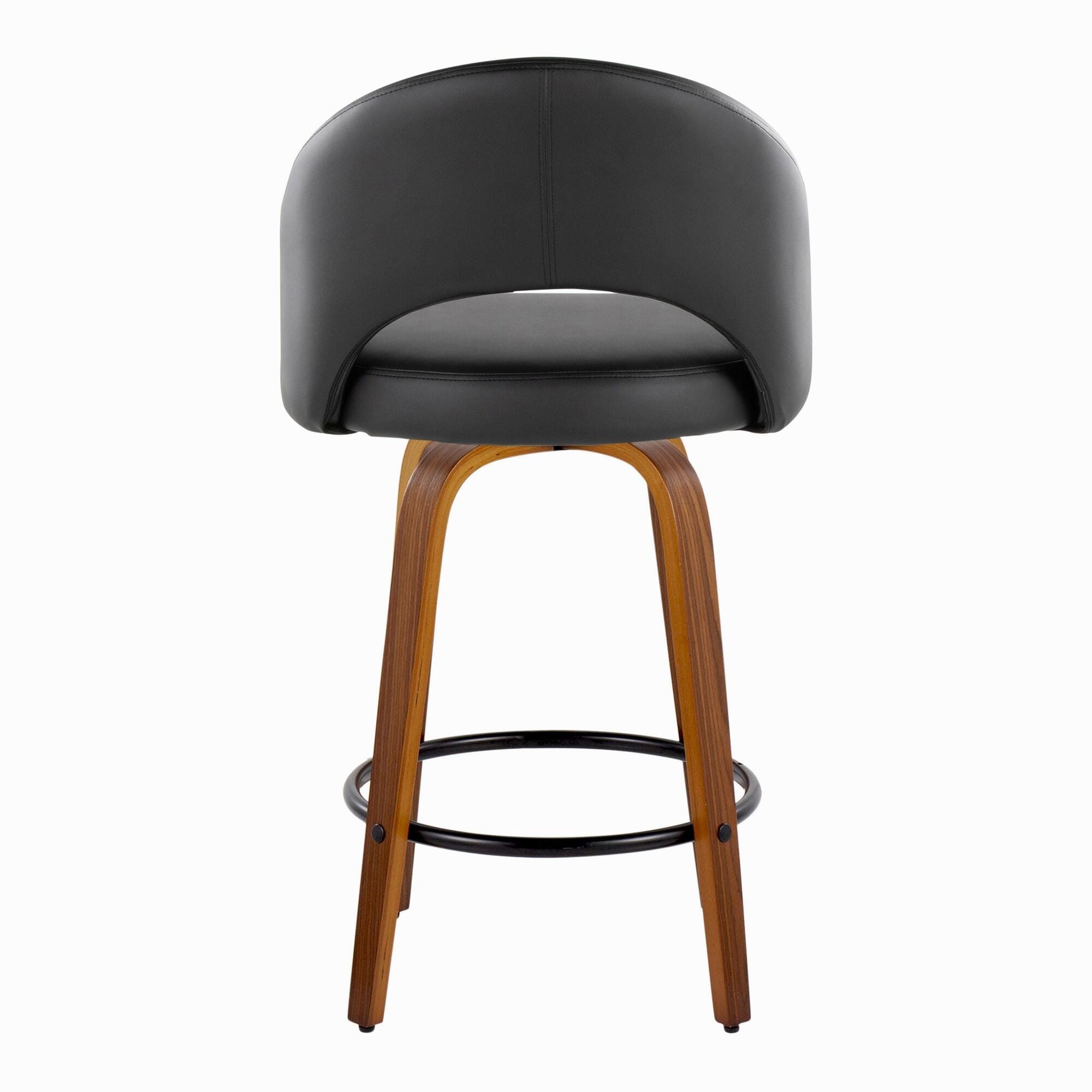 LumiSource Renee Counter Height Bar Stool (Set of 2), Black, large