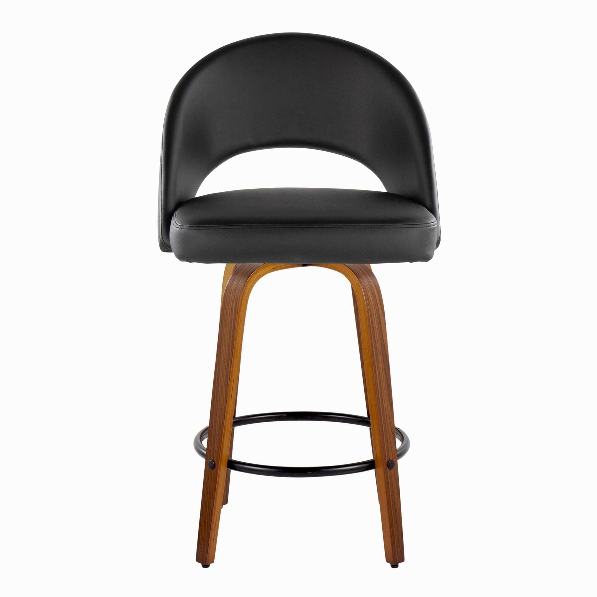 LumiSource Renee Counter Height Bar Stool (Set of 2), Black, large