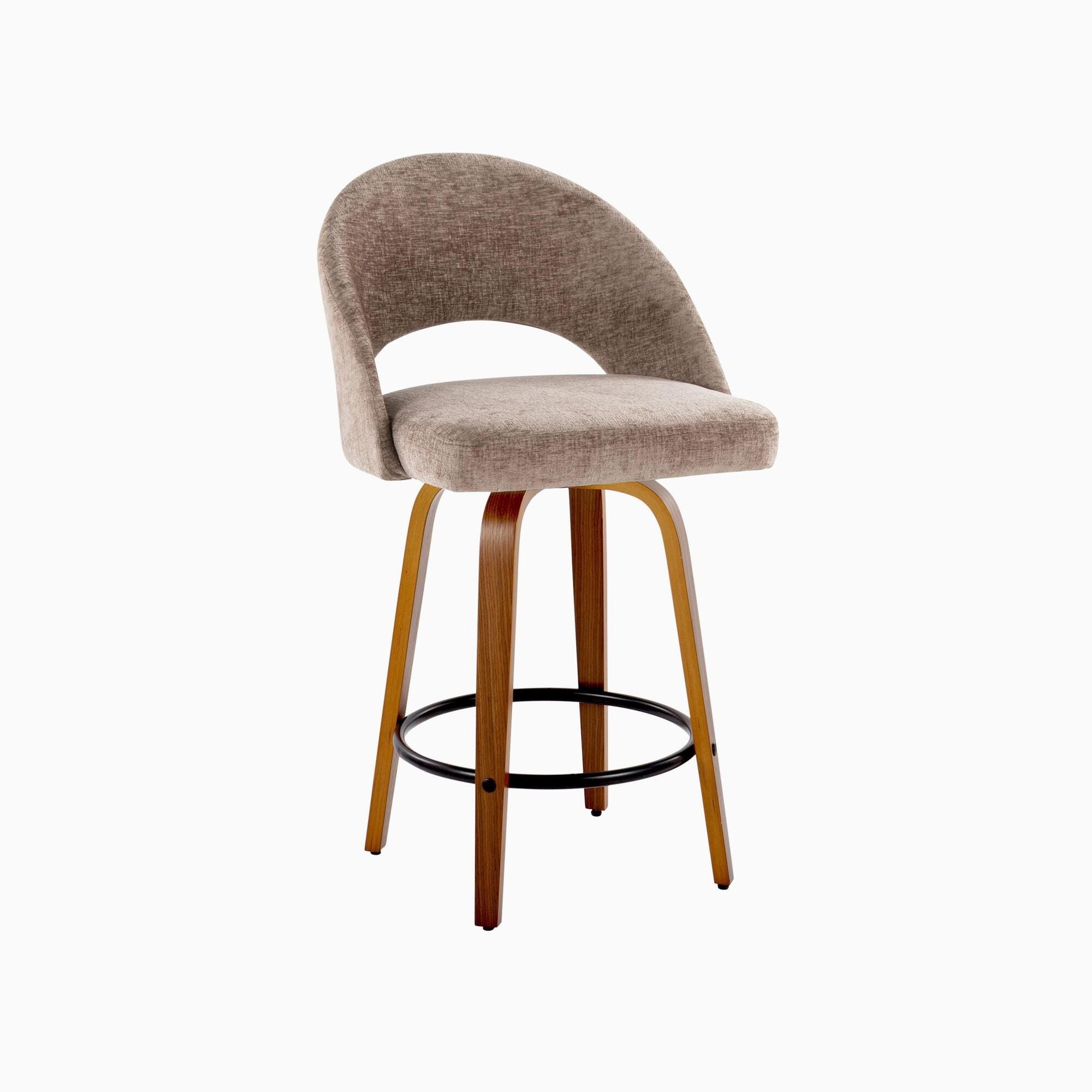 LumiSource Renee Counter Height Bar Stool (Set of 2), Brown, large