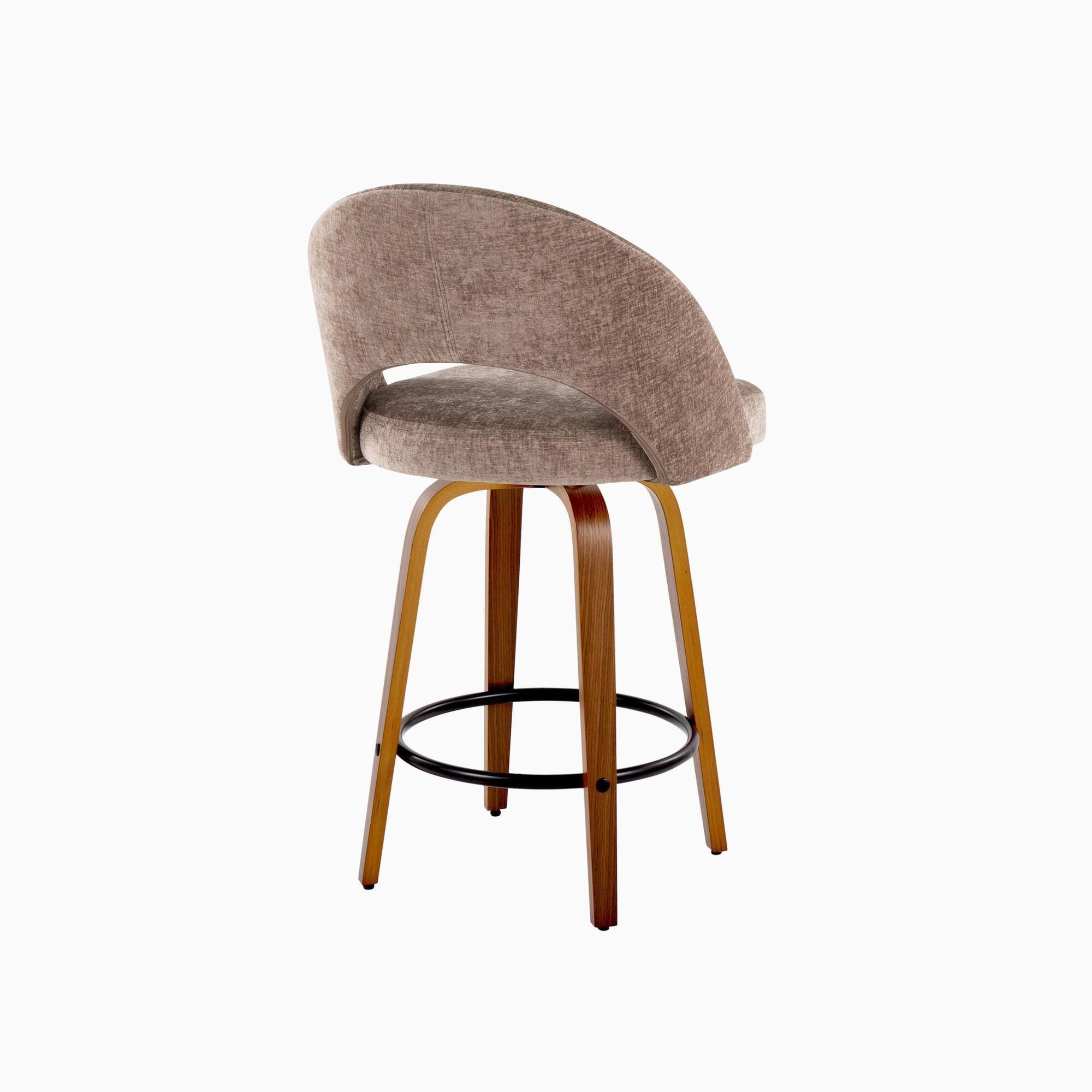 LumiSource Renee Counter Height Bar Stool (Set of 2), Brown, large
