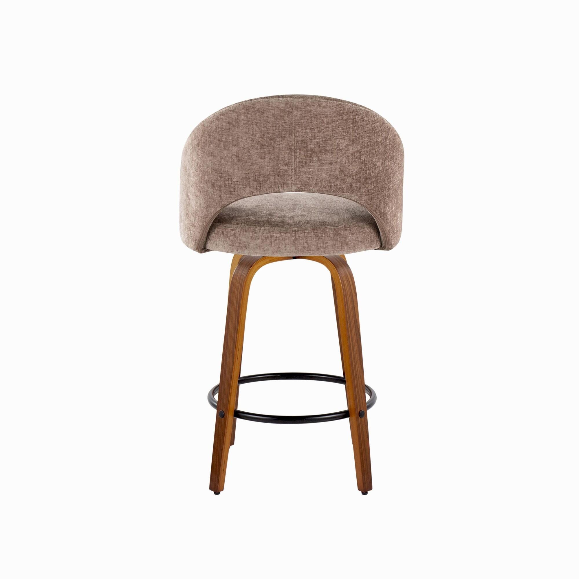 LumiSource Renee Counter Height Bar Stool (Set of 2), Brown, large