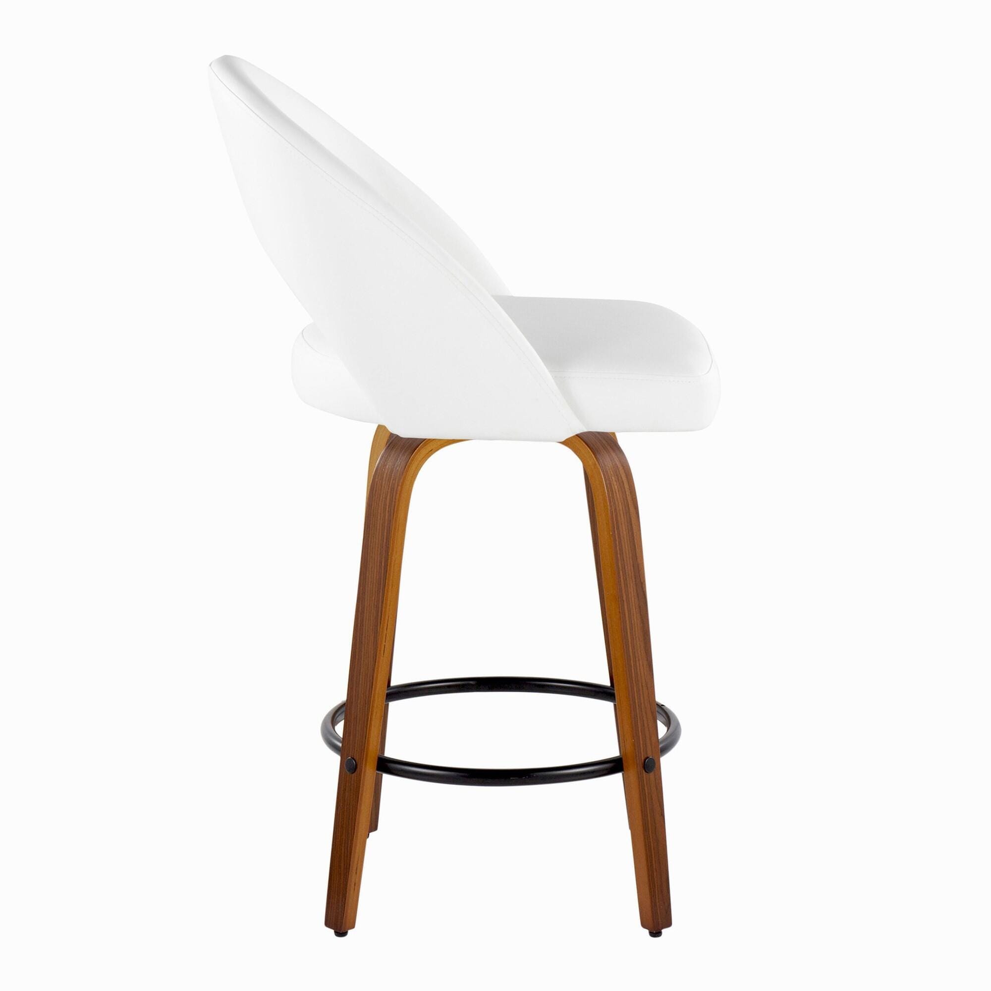LumiSource Renee Counter Height Bar Stool (Set of 2), White, large