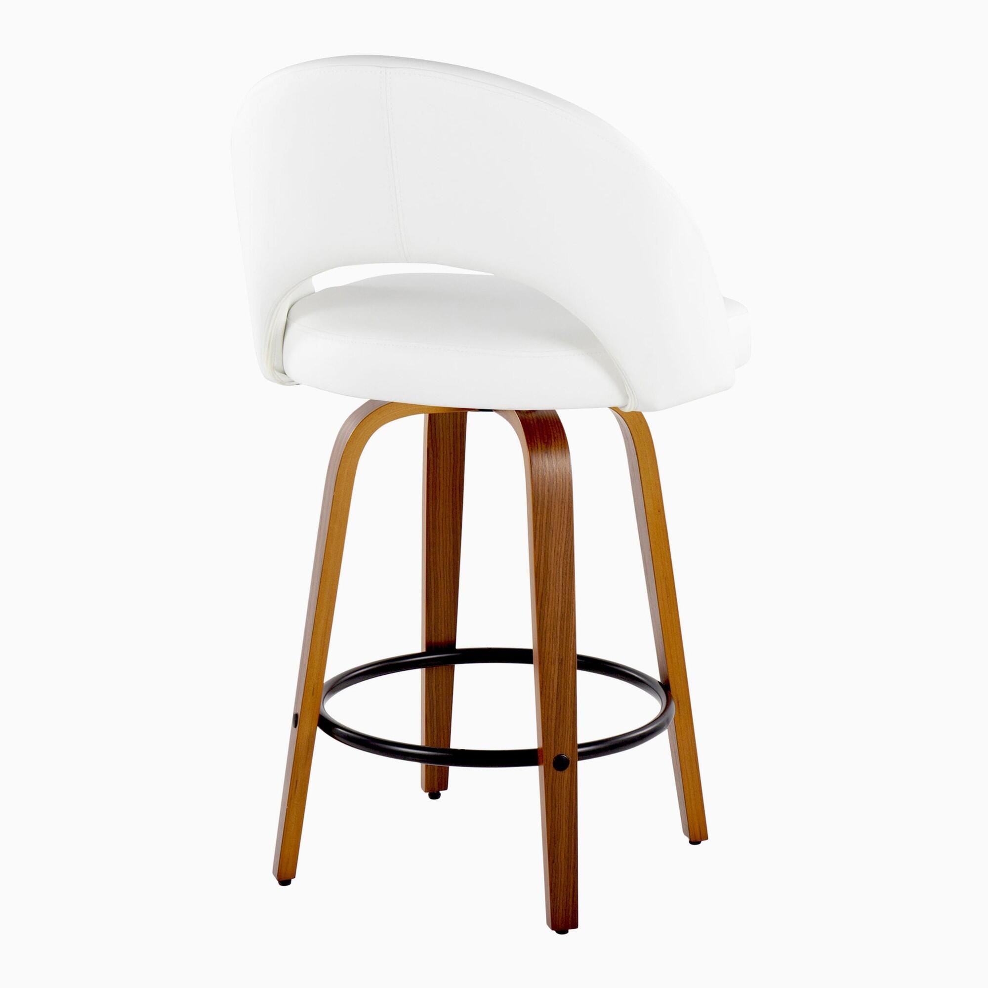 LumiSource Renee Counter Height Bar Stool (Set of 2), White, large