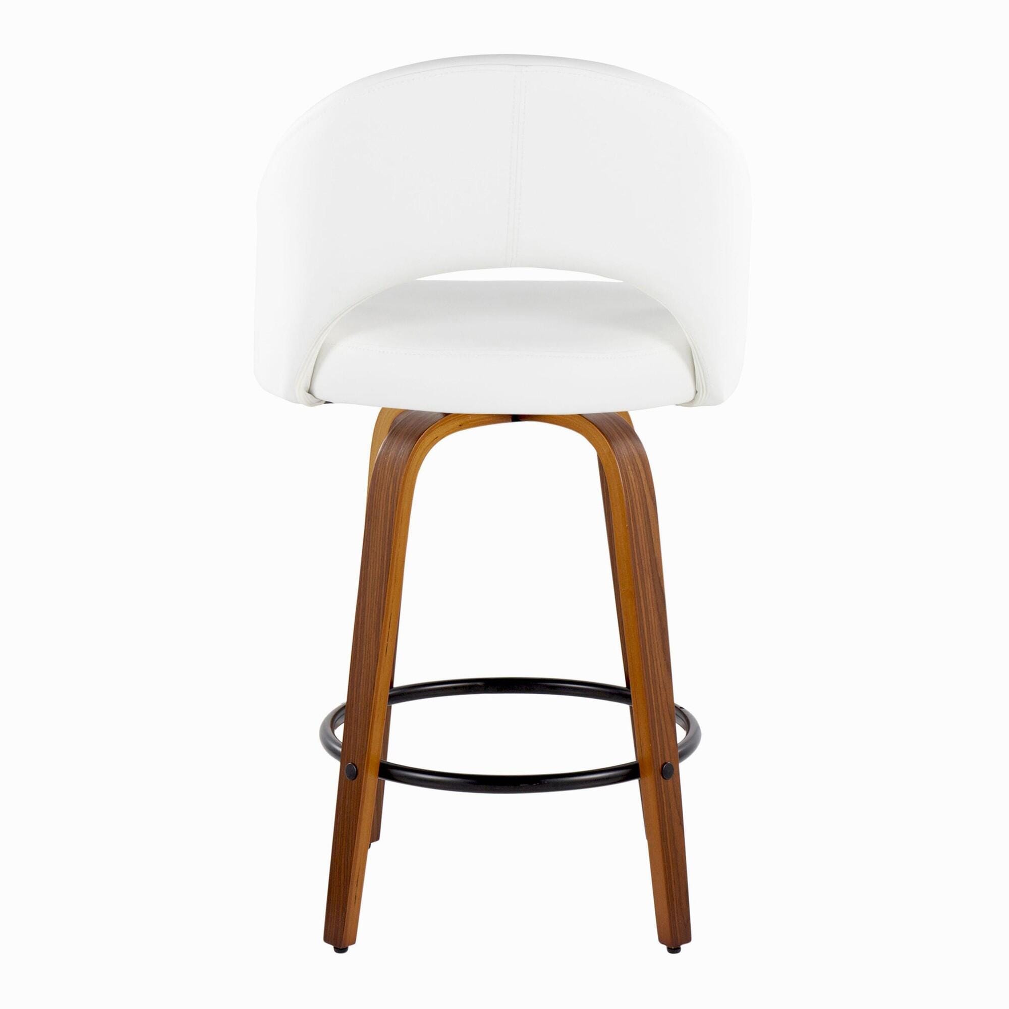 LumiSource Renee Counter Height Bar Stool (Set of 2), White, large
