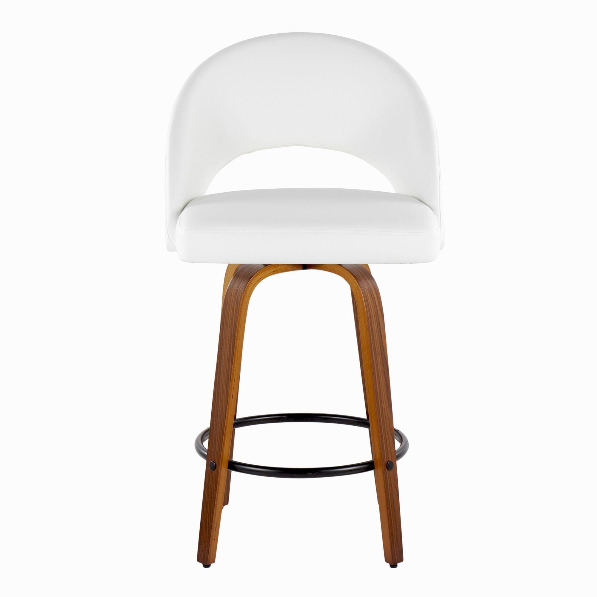 LumiSource Renee Counter Height Bar Stool (Set of 2), White, large