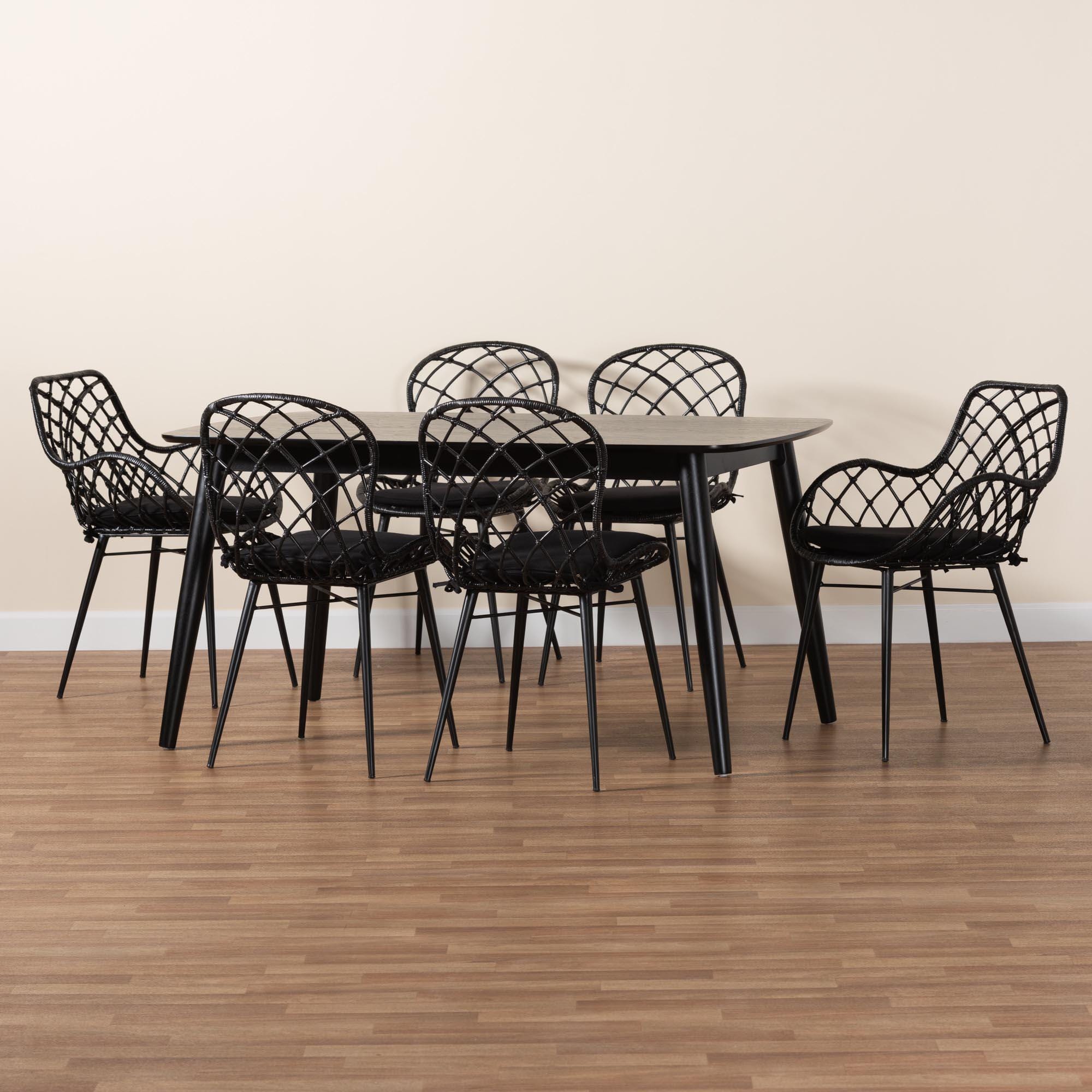 Bali & Pari Aniceta Dining Table with 4 Side Chairs and 2 Armchairs, , large