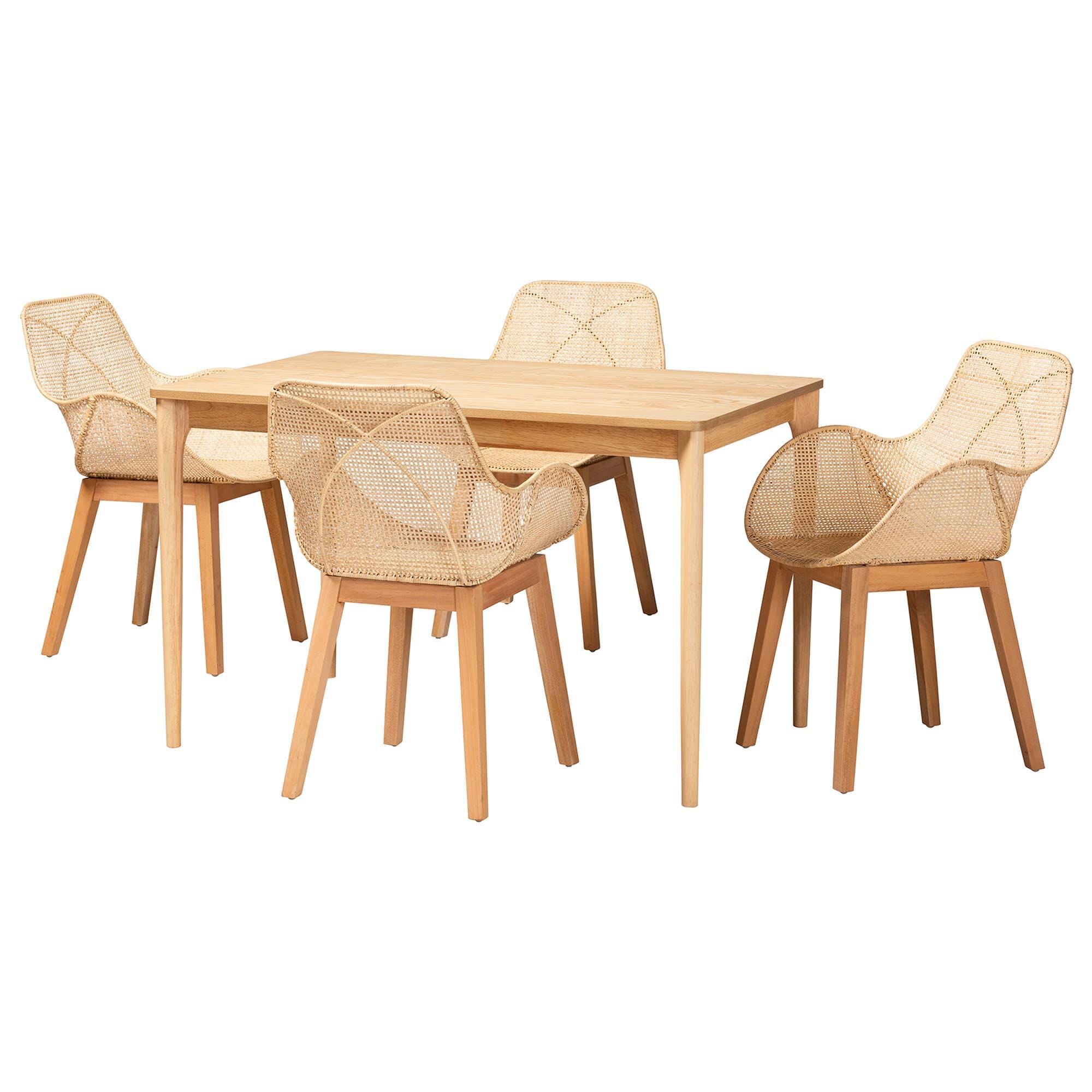 Bali & Pari Ballerina Dining Table and 4 Cozy Backrest Chairs, , large