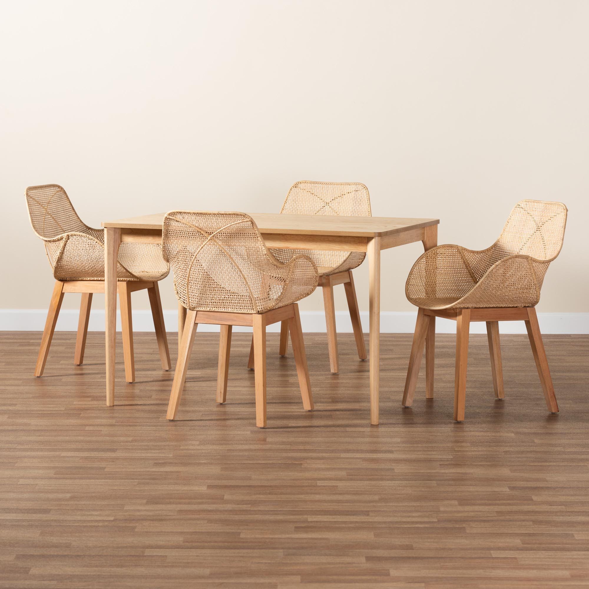 Bali & Pari Ballerina Dining Table and 4 Cozy Backrest Chairs, , large