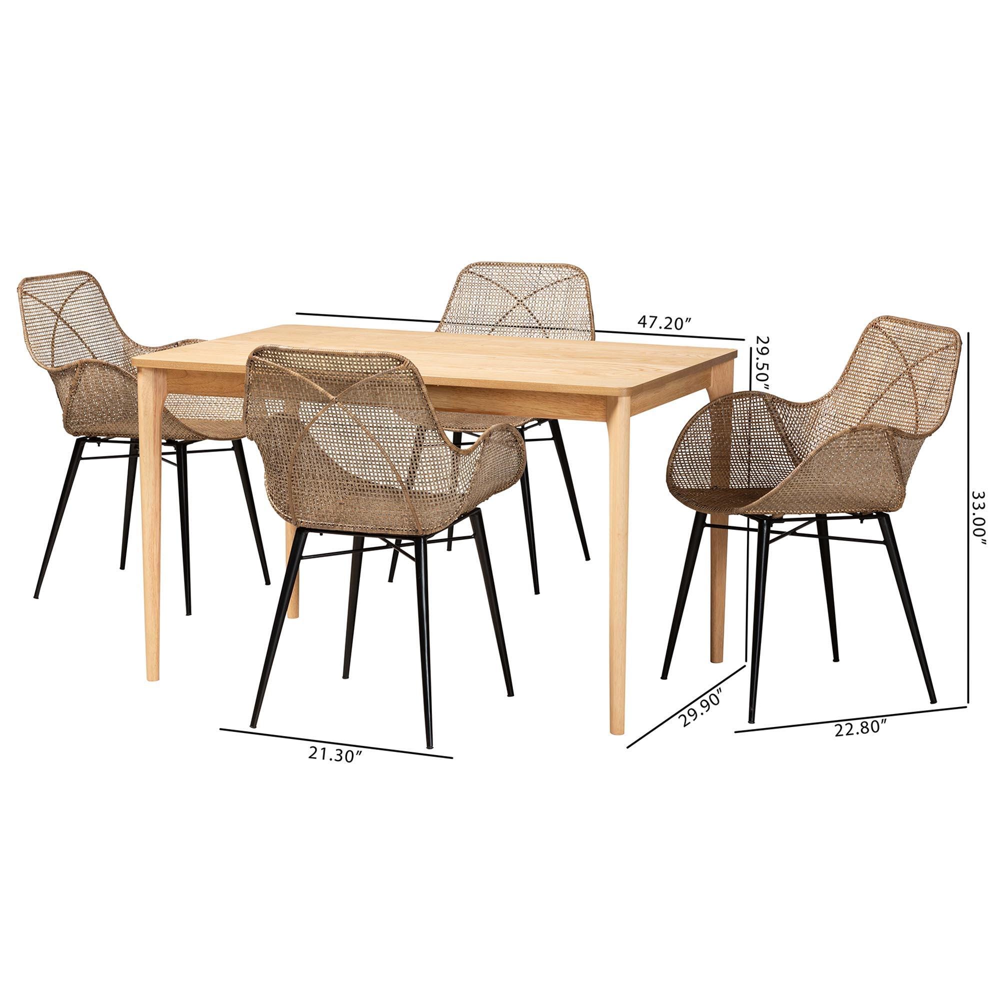 Bali & Pari Ballerina Dining Table and 4 Chairs, , large