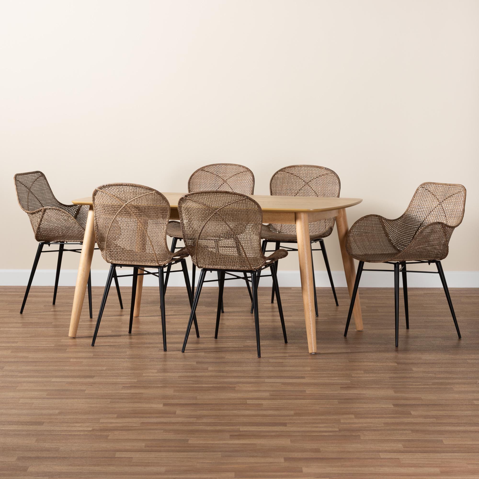 Bali & Pari Emmali Dining Table with 4 Side Chairs and 2 Armchairs, , large