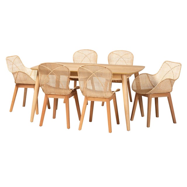Bali & Pari Emmali Solid Dining Table with 4 Side Chairs and 2 Armchairs