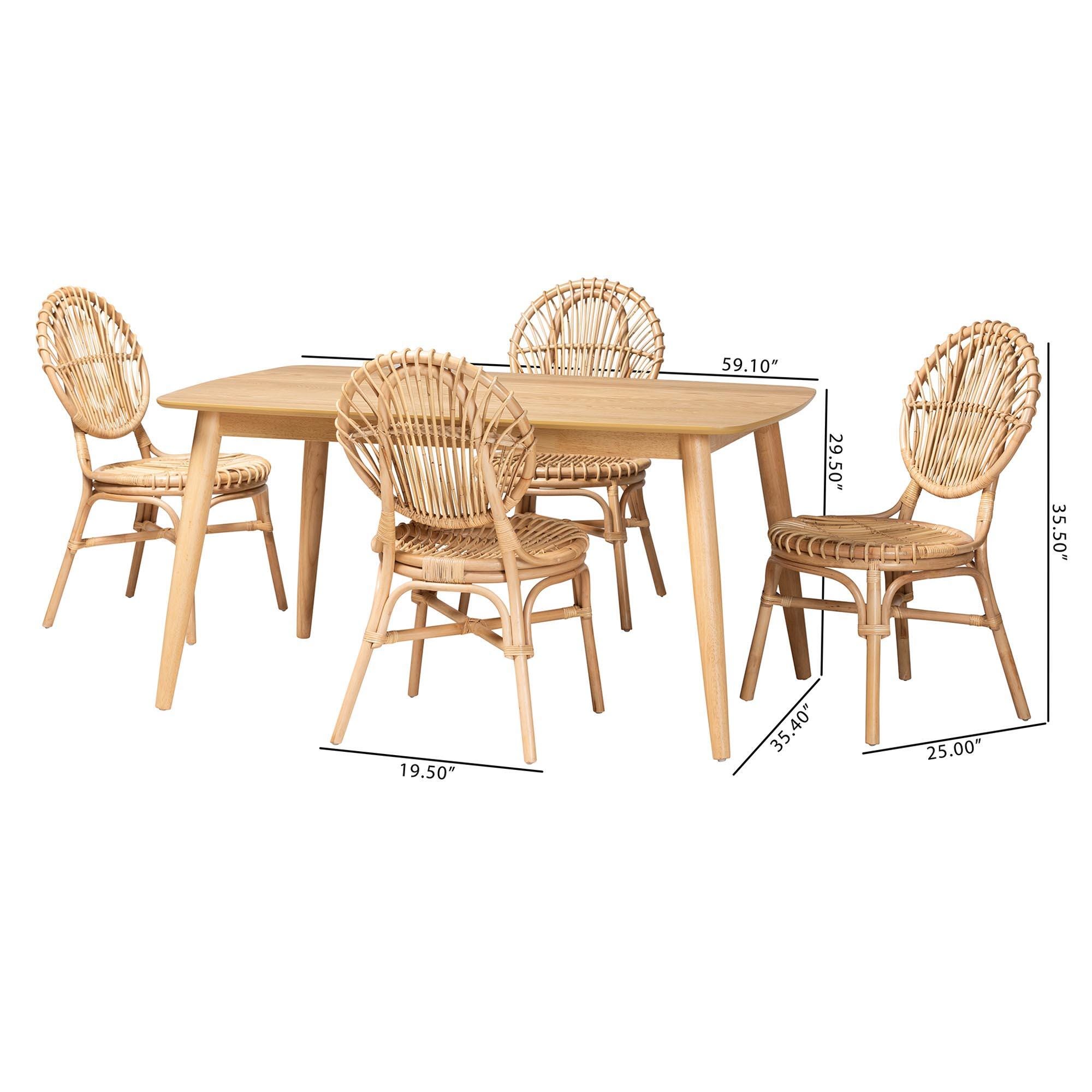 Bali & Pari Iris Dining Table and 4 Chairs, , large
