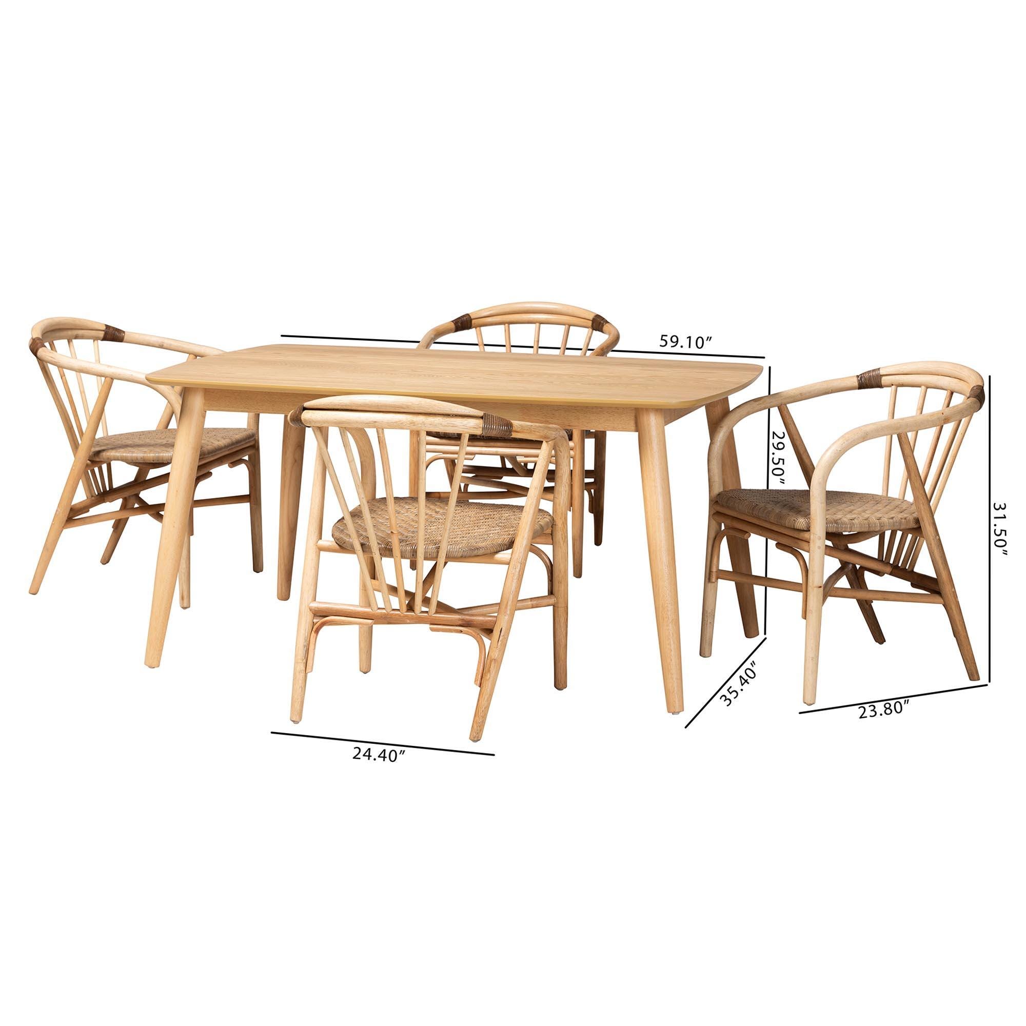 Bali & Pari Kyoto Dining Table and 4 Chairs, , large