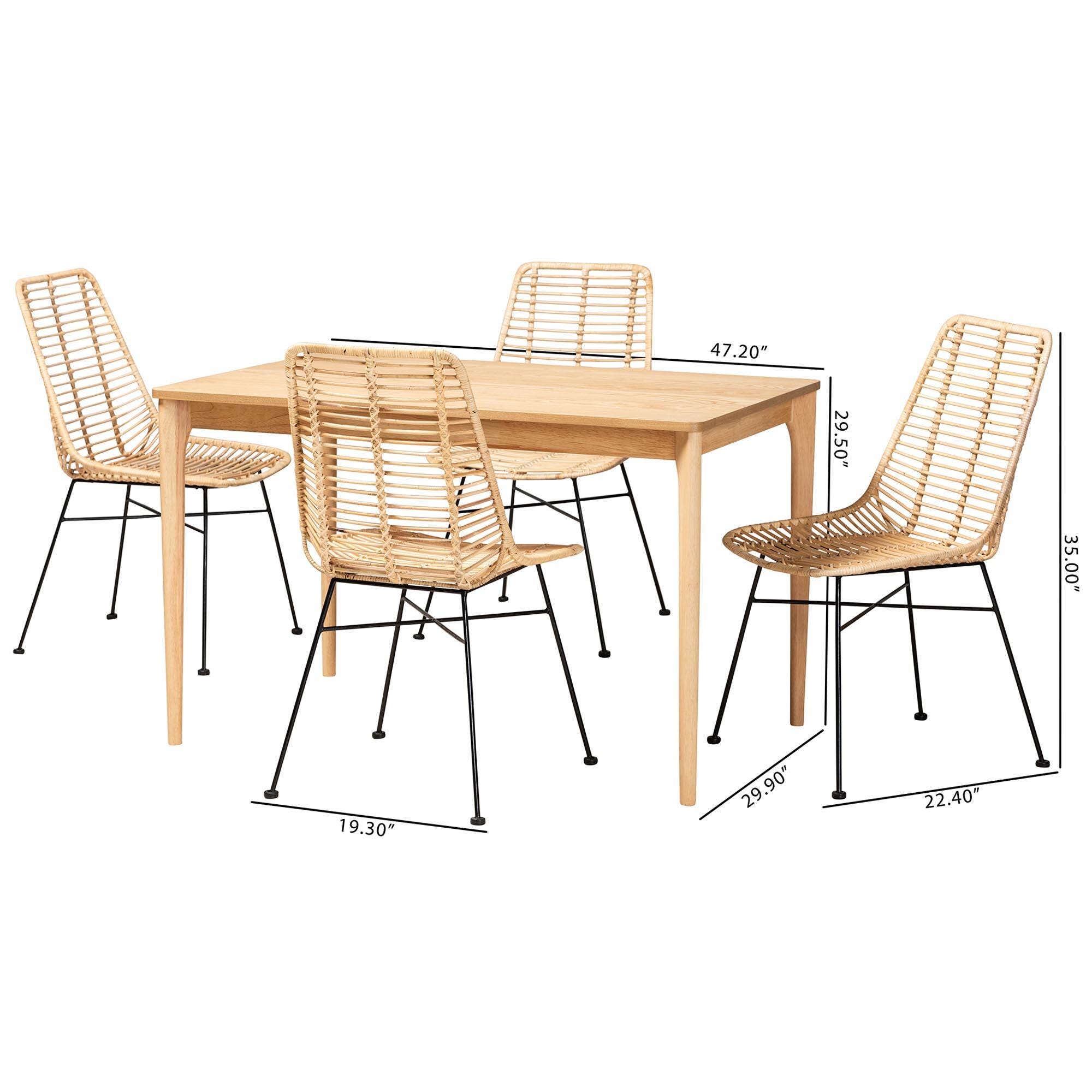 Bali & Pari Manhattan Dining Table and 4 Chairs, , large