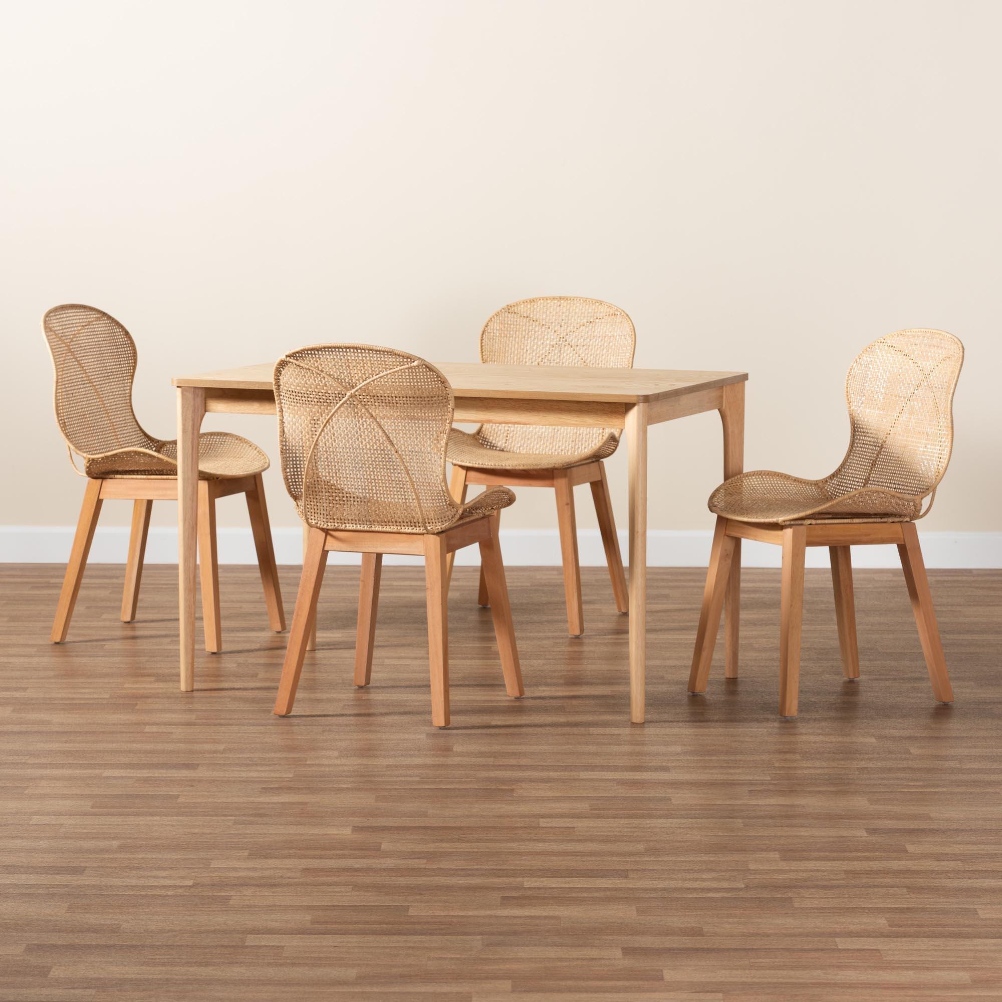 Bali & Pari Sabelle Dining Table and 4 Round Backrests Chairs, , large