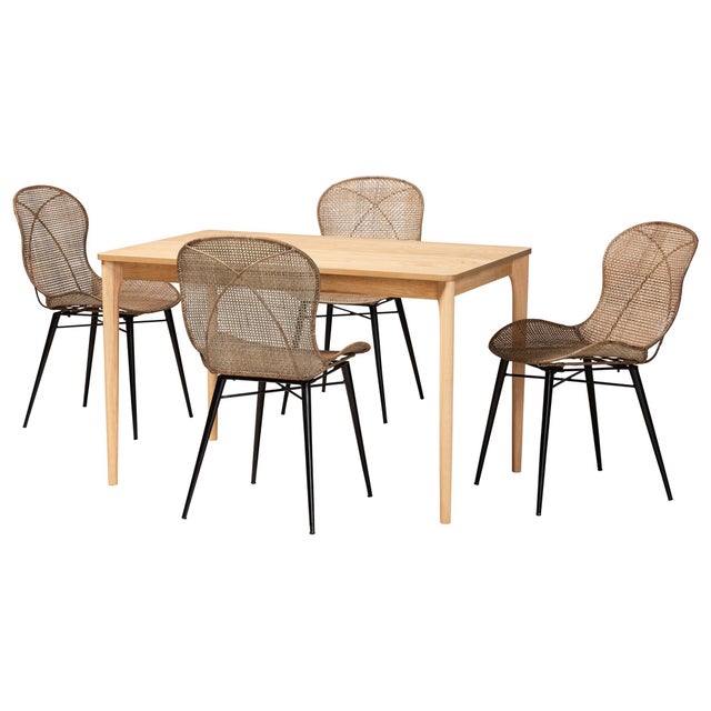 Bali & Pari Sabelle Solid Dining Table and 4 Chairs