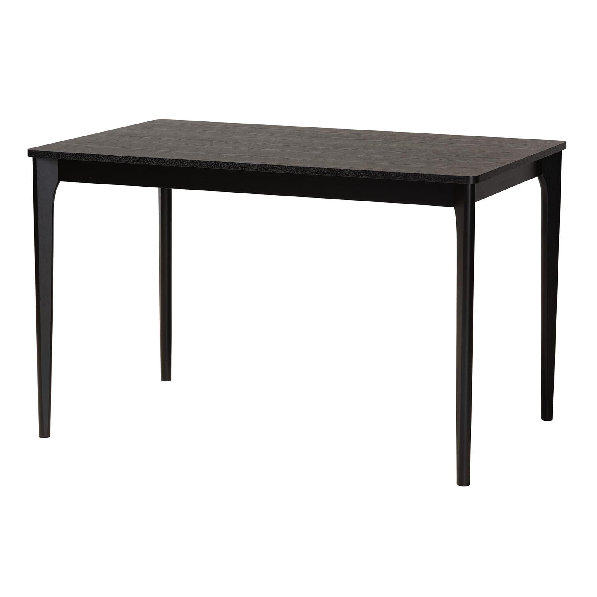 Baxton Studio Dannell Dining Table and 4 Crescent backrest Chairs, Cream/Black, large