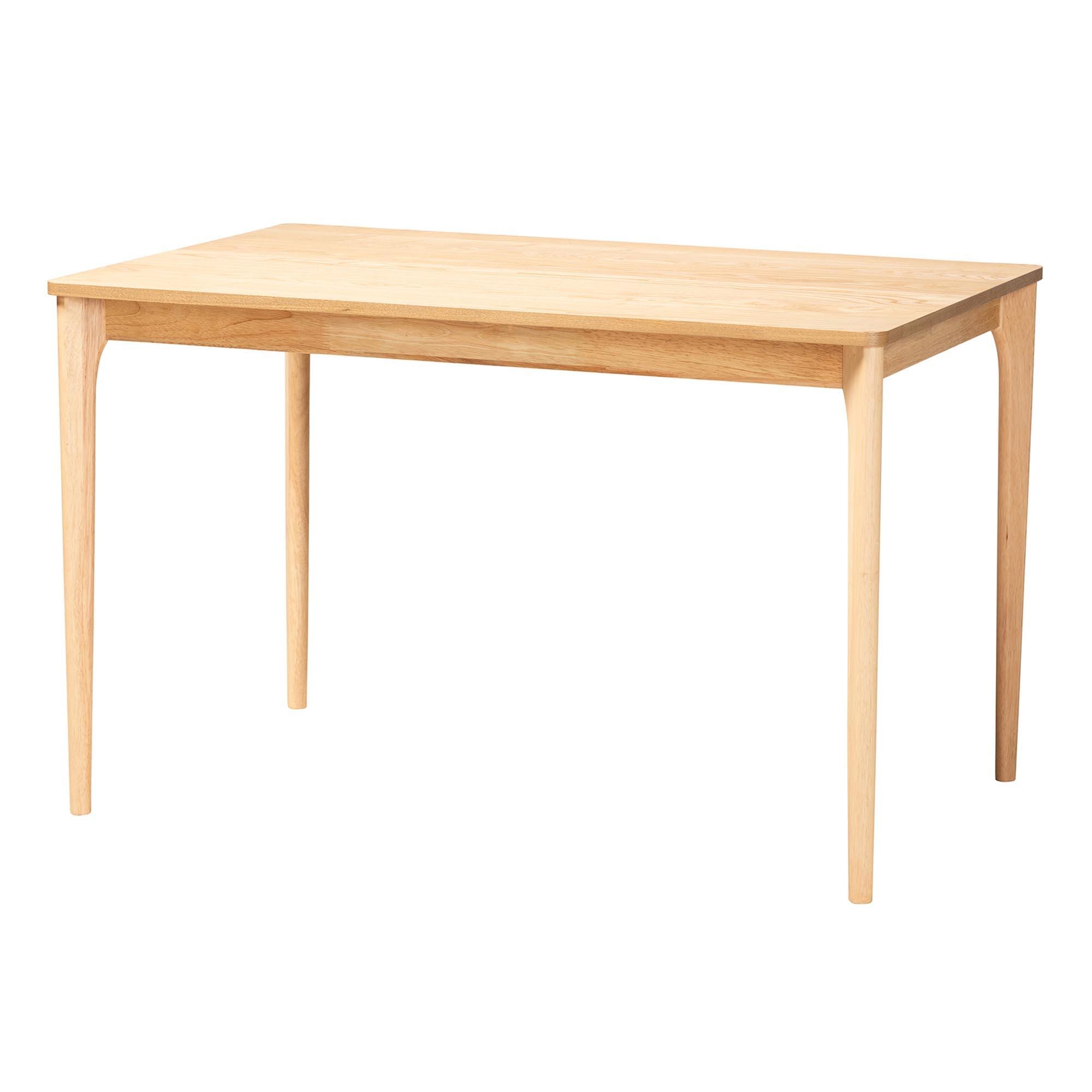 Baxton Studio Dannell Dining Table and 4 Crescent backrest Chairs, Gray/Natural Oak, large