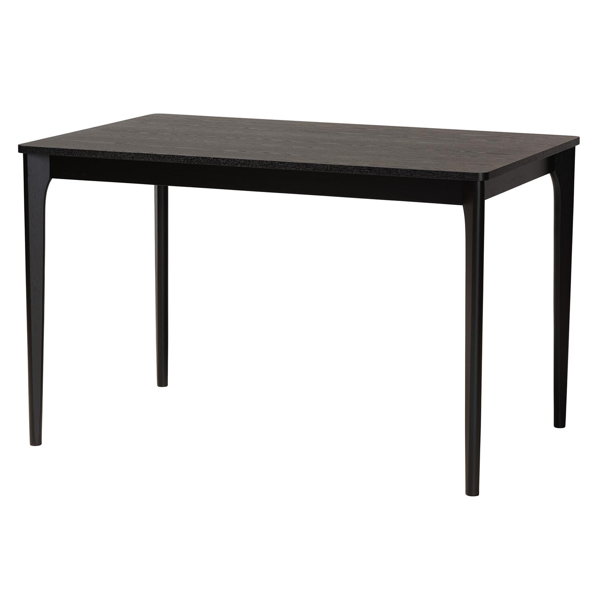 Baxton Studio Dannon Dining Table and 4 Chairs, Cream/Black, large