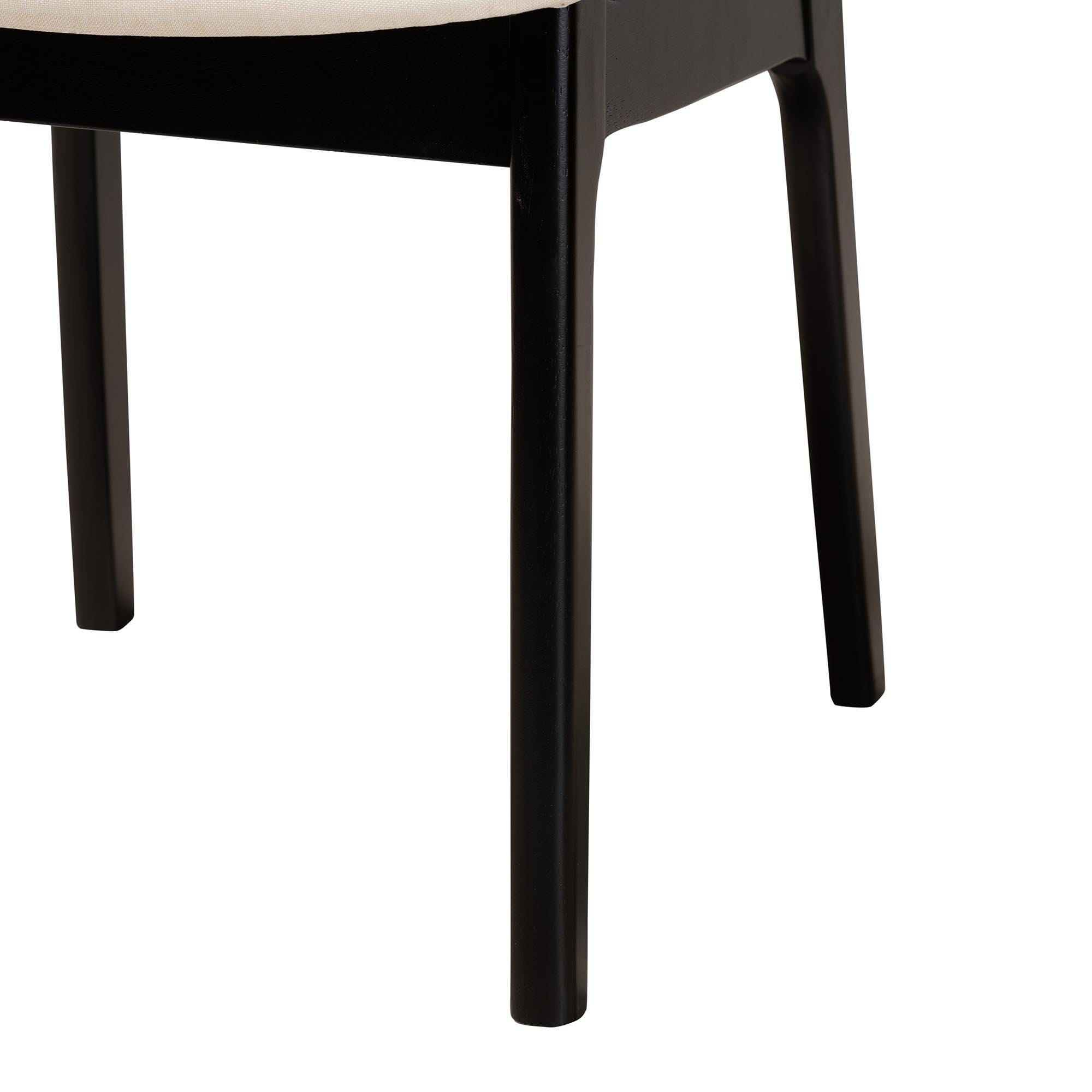 Baxton Studio Dannon Dining Table and 4 Chairs, Cream/Black, large