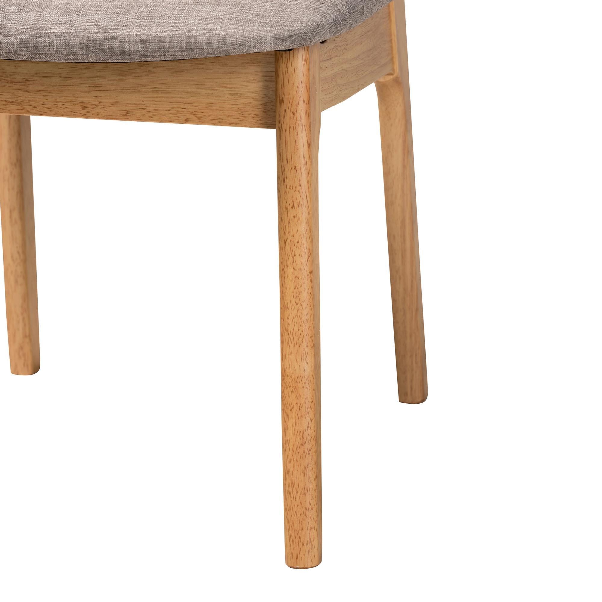 Baxton Studio Dannon Dining Table and 4 Chairs, Gray/Natural Oak, large