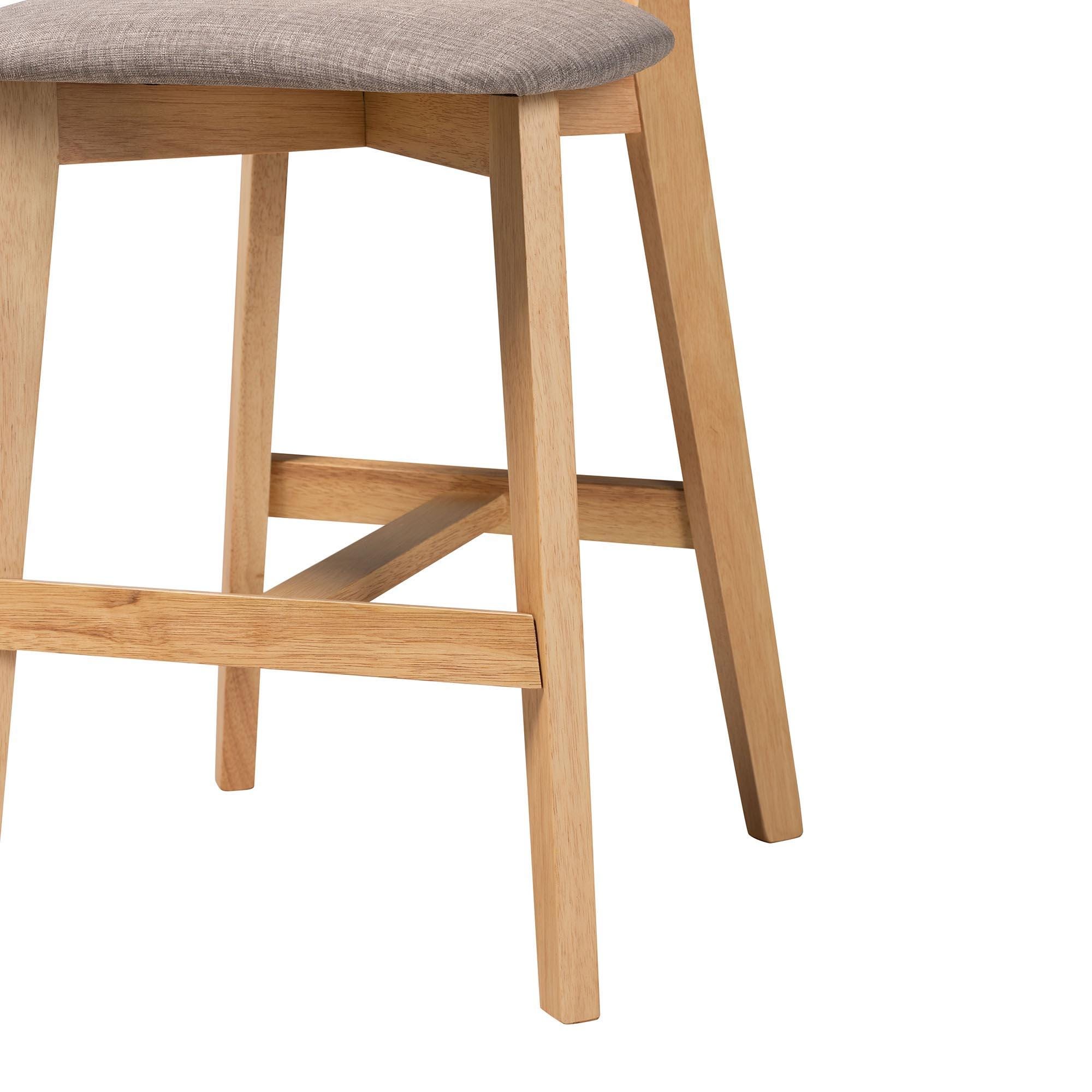 Baxton Studio Dannell Counter Height Dining Table and 4 Bar Stools, , large