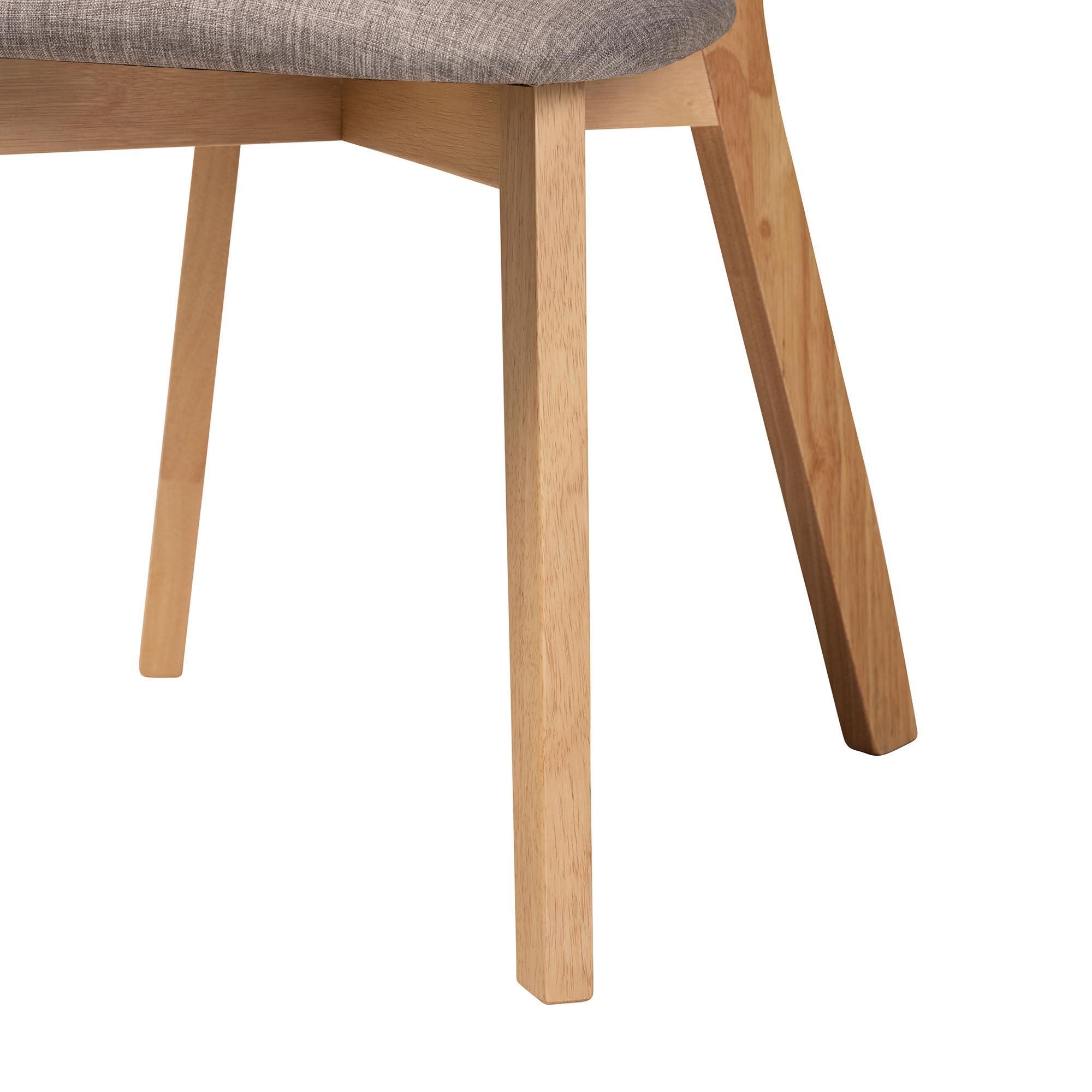 Baxton Studio Dannell Dining Table and 6 Chairs, Gray/Natural Oak, large