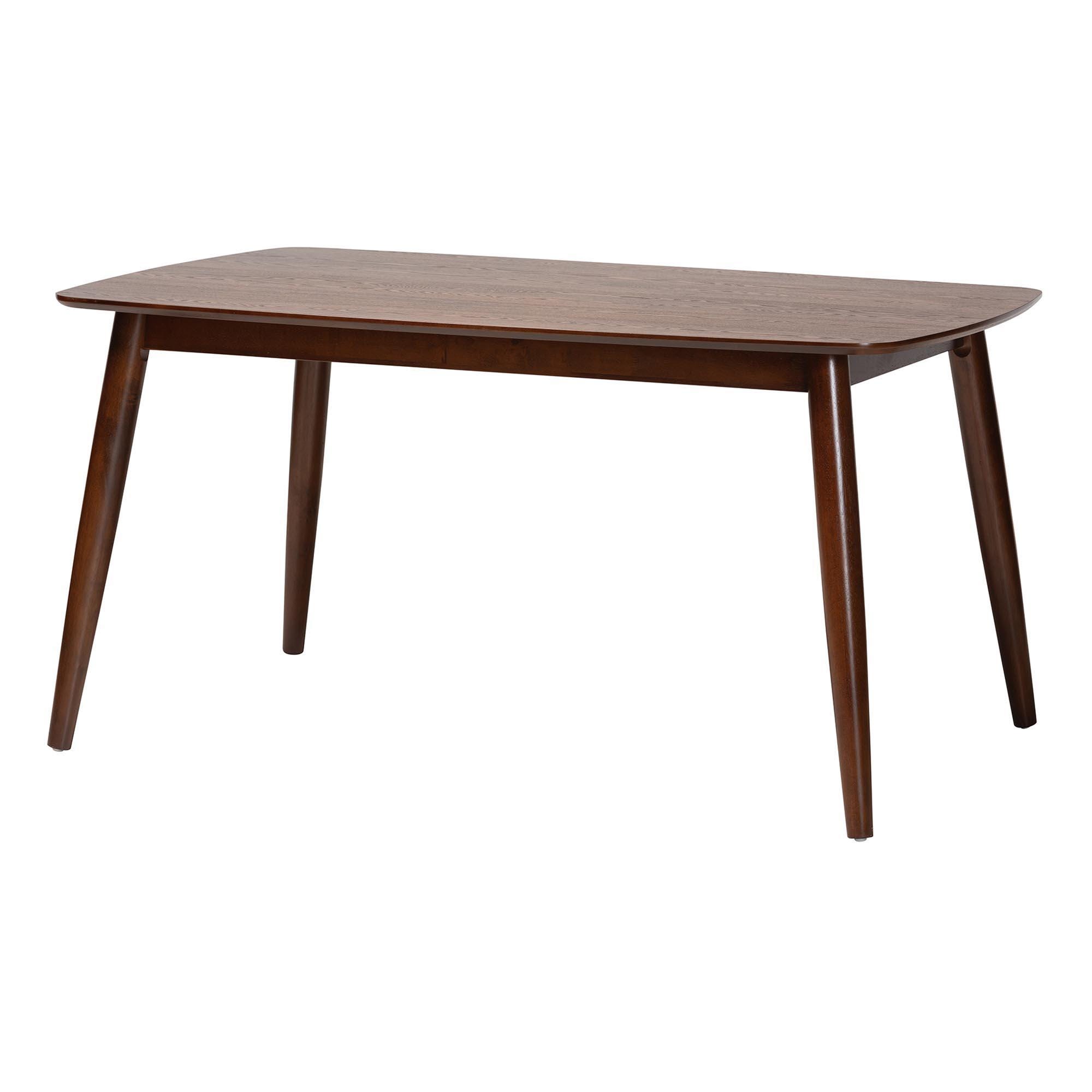 Baxton Studio Dannell Dining Table and 6 Chairs, Gray/Walnut Brown, large