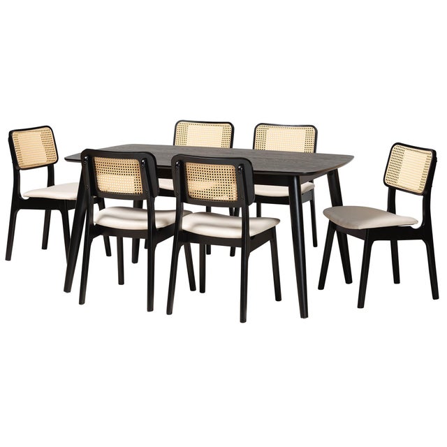 Baxton Studio Dannon Dining Table and 6 Chairs