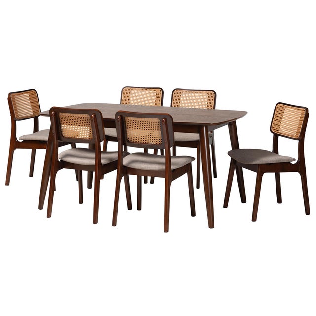 Baxton Studio Dannon Dining Table and 6 Chairs