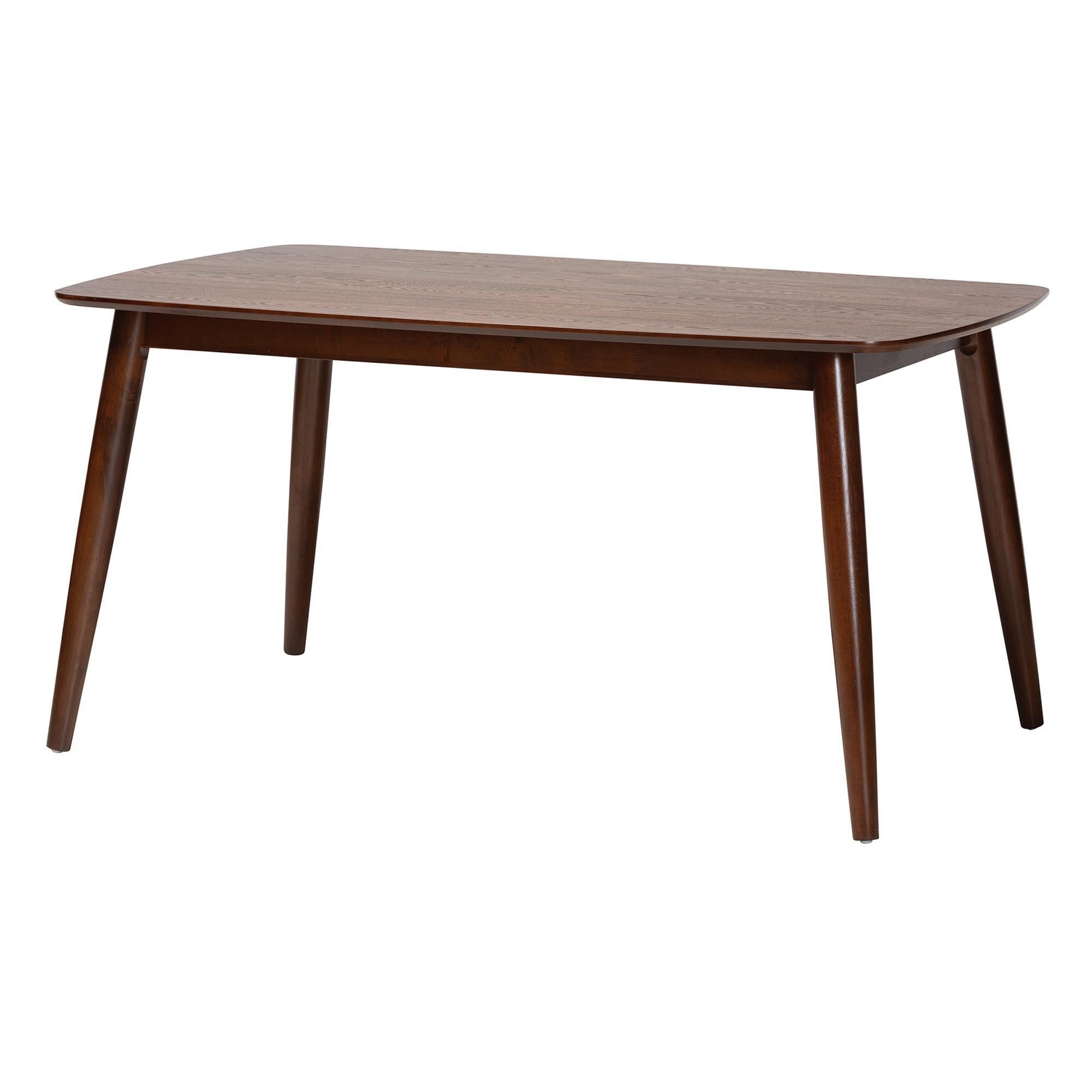 Baxton Studio Dannon Dining Table and 6 Chairs, Gray/Walnut Brown, large
