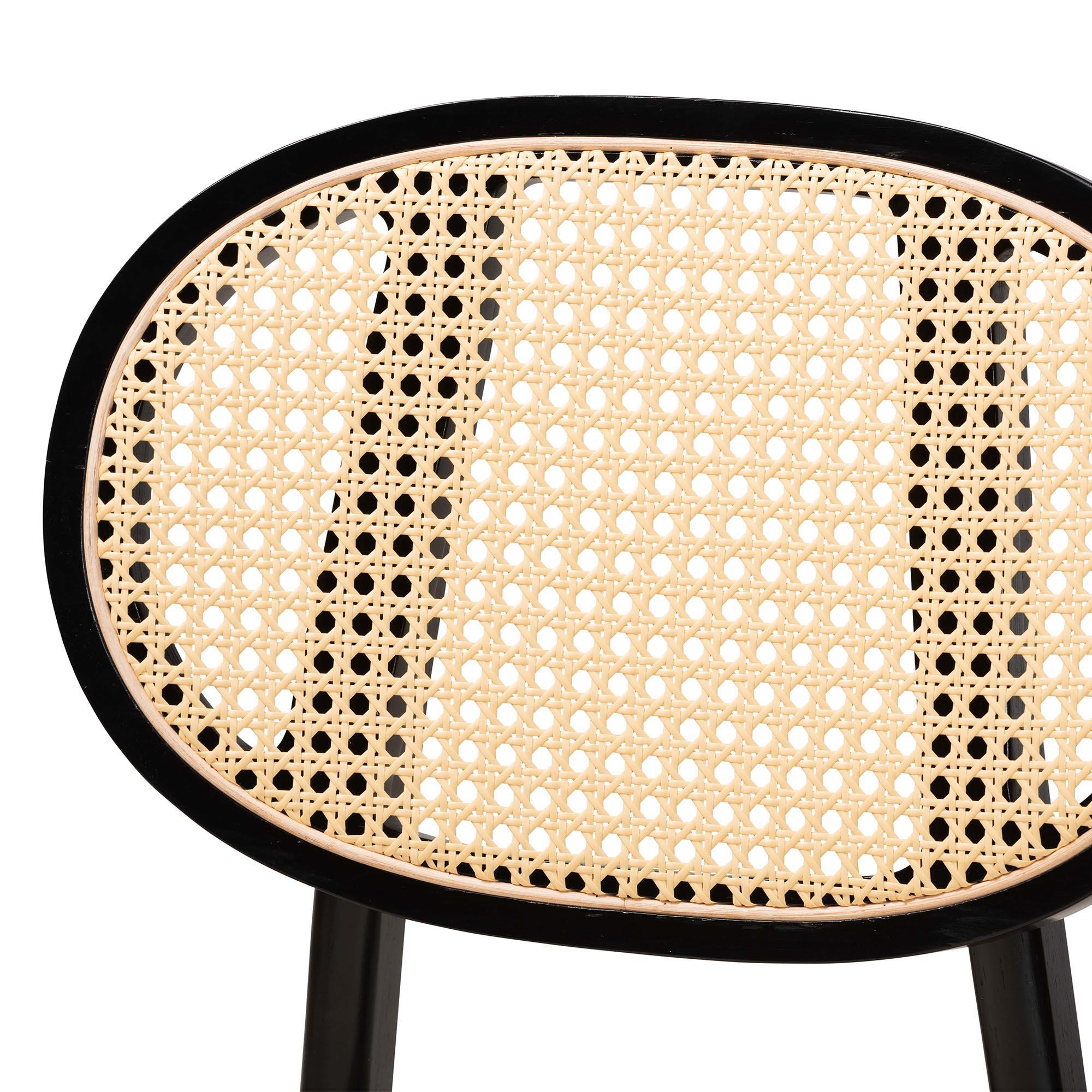 Baxton Studio Darrion Dining Table and 6 Chairs, Cream/Black, large