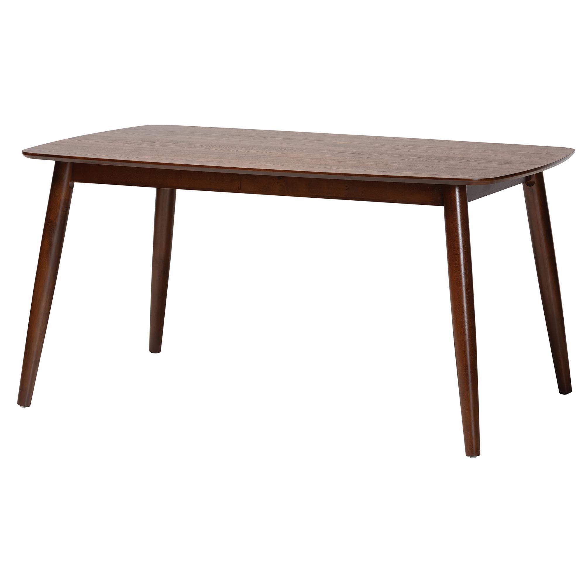 Baxton Studio Darrion Dining Table and 6 Chairs, Gray/Walnut Brown, large