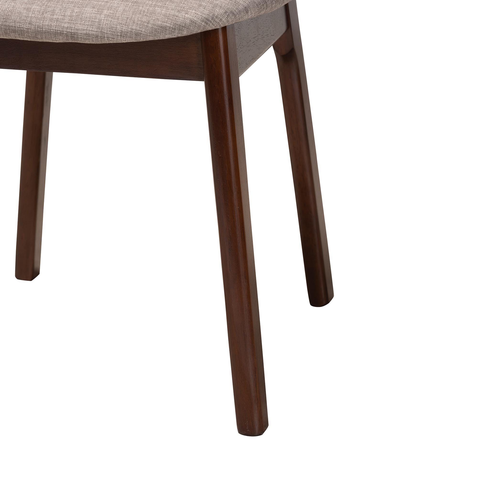 Baxton Studio Darrion Dining Table and 6 Chairs, Gray/Walnut Brown, large