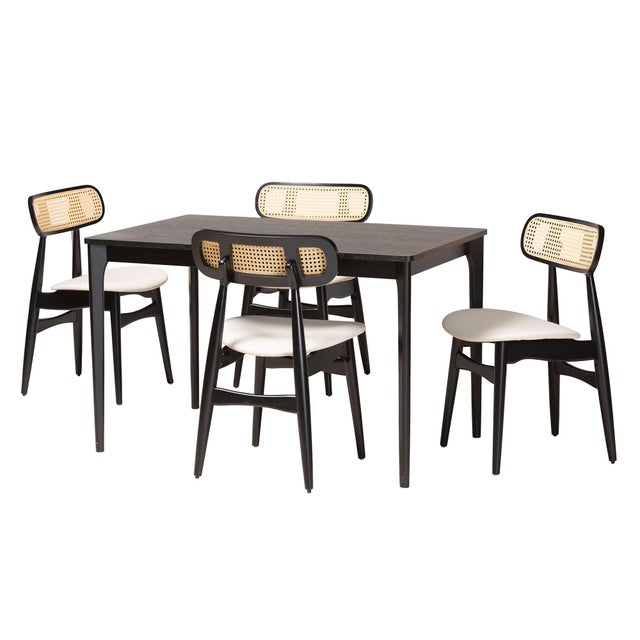 Baxton Studio Tarana Dining Table and 4 Chairs