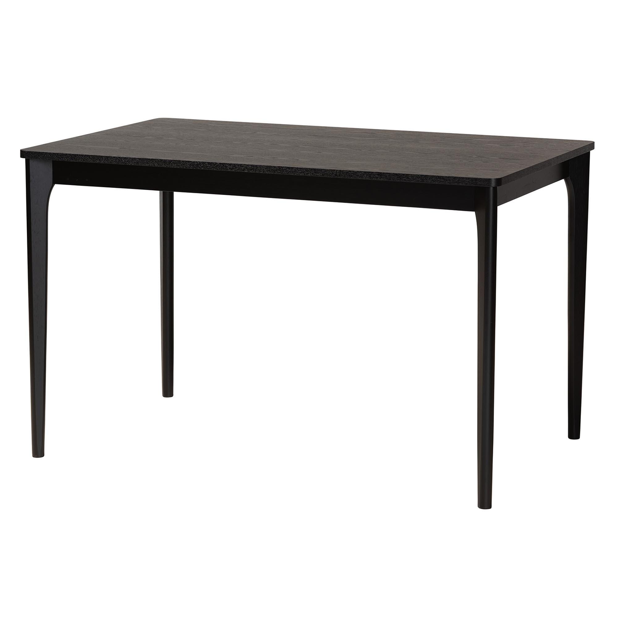 Baxton Studio Tarana Dining Table and 4 Chairs, Cream/Black, large