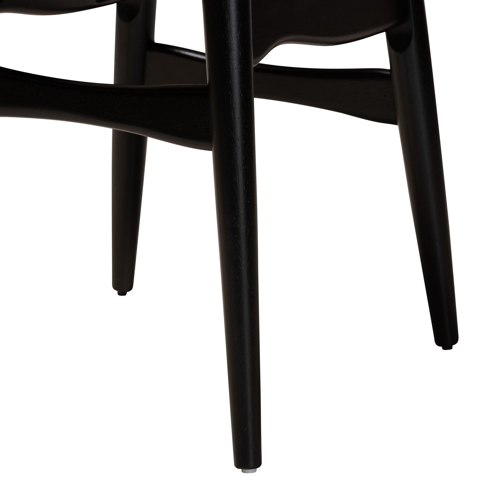 Baxton Studio Tarana Dining Table and 4 Chairs, Cream/Black, large