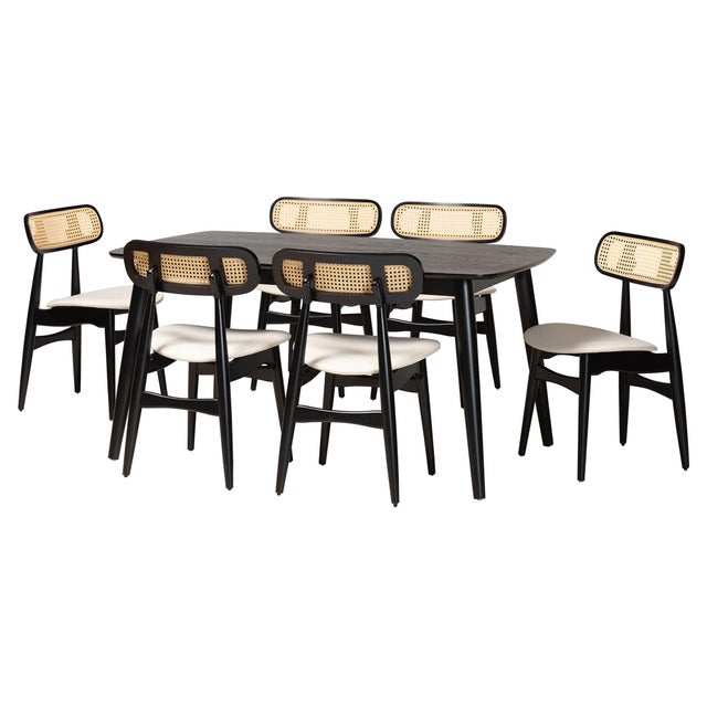 Baxton Studio Tarana Dining Table and 6 Chairs
