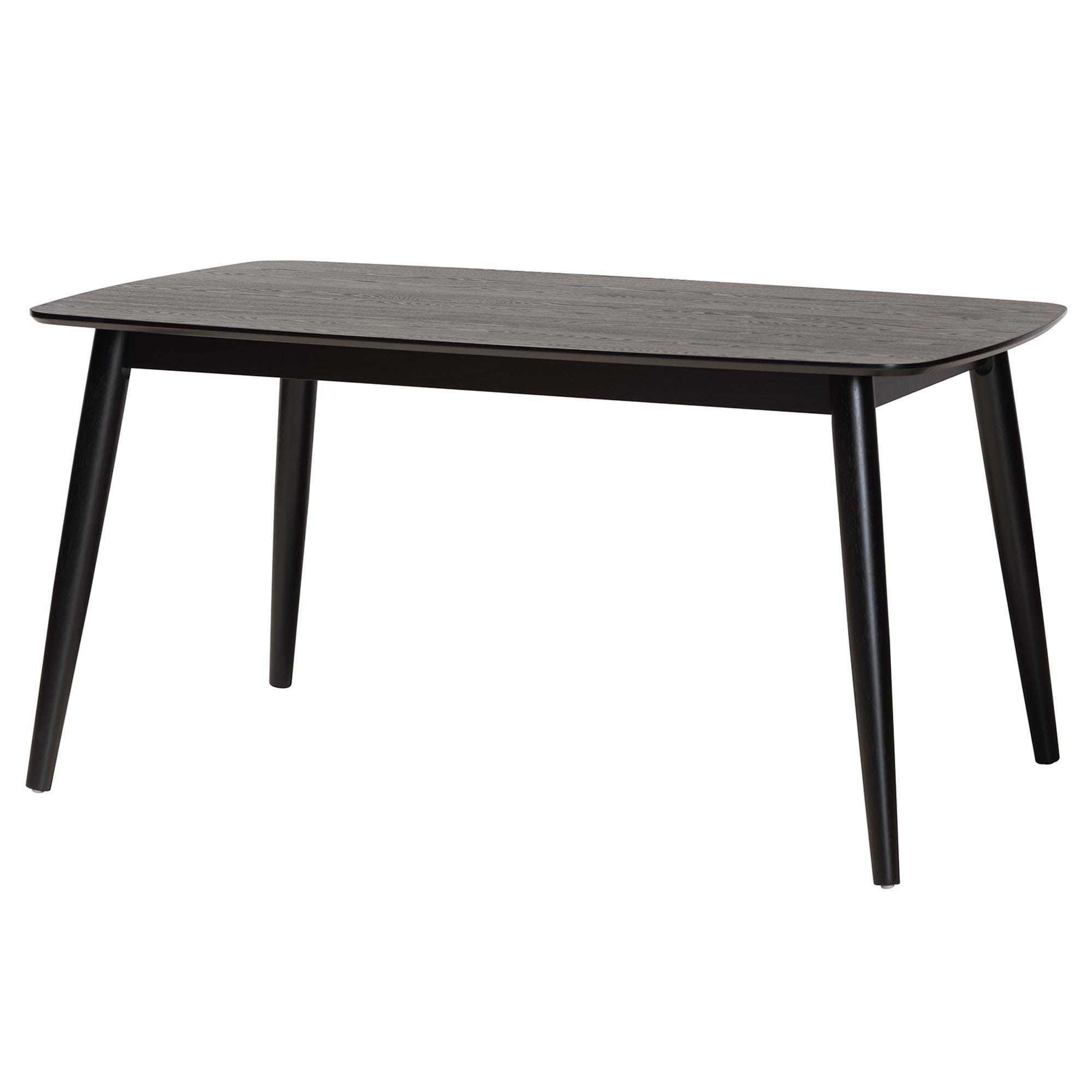 Baxton Studio Tarana Dining Table and 6 Chairs, Cream/Black, large