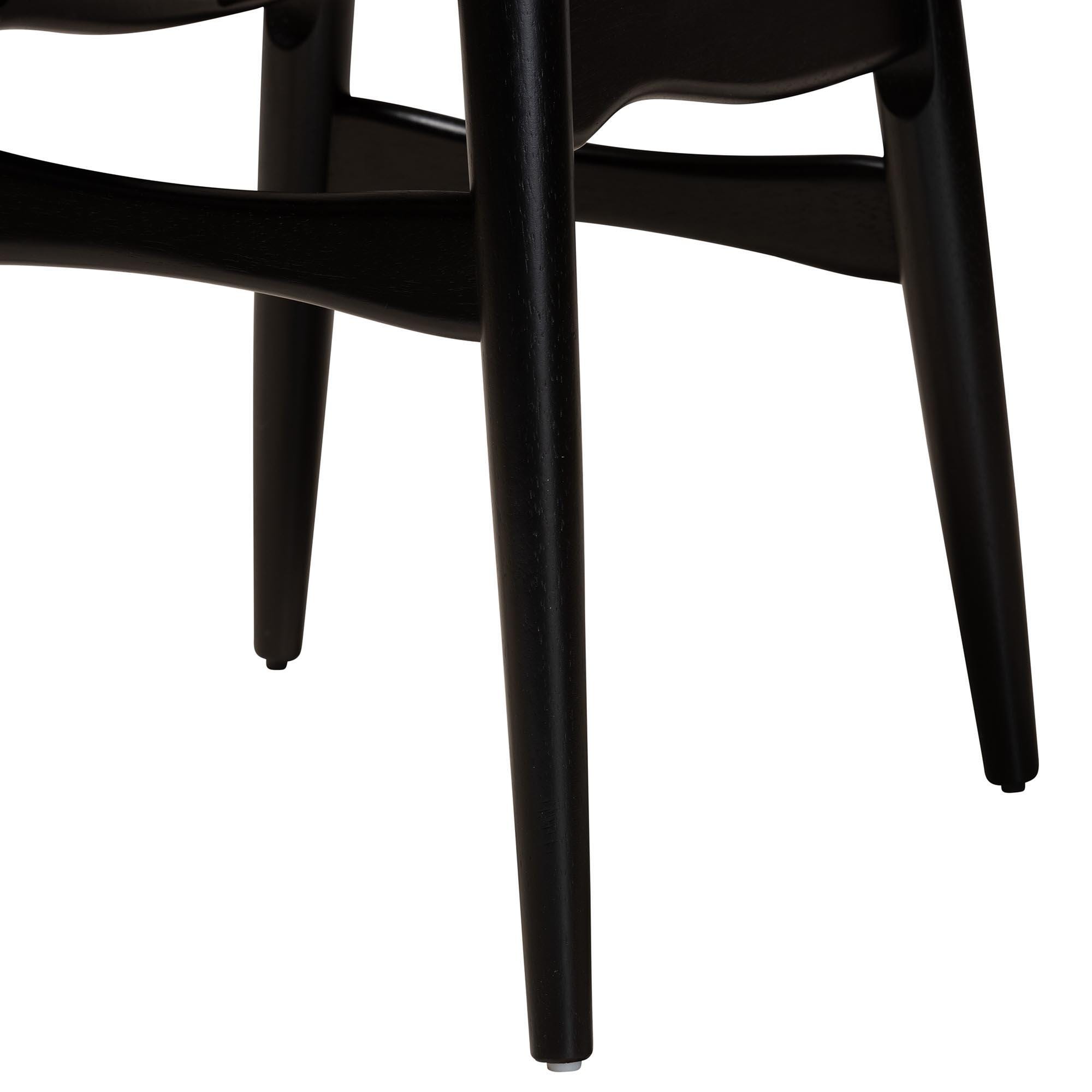 Baxton Studio Tarana Dining Table and 6 Chairs, Cream/Black, large