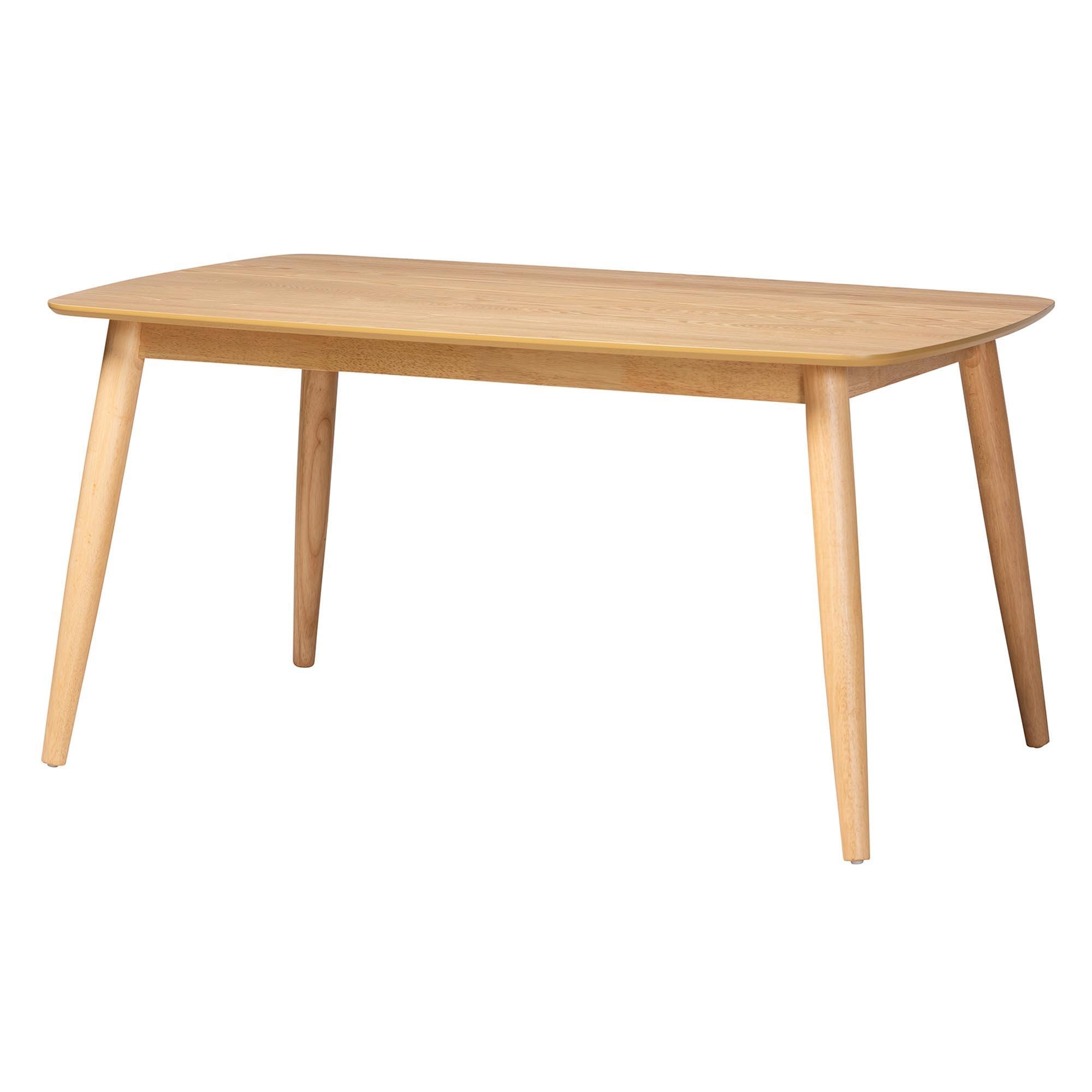 Baxton Studio Tarana Dining Table and 6 Chairs, Gray/Natural Oak, large