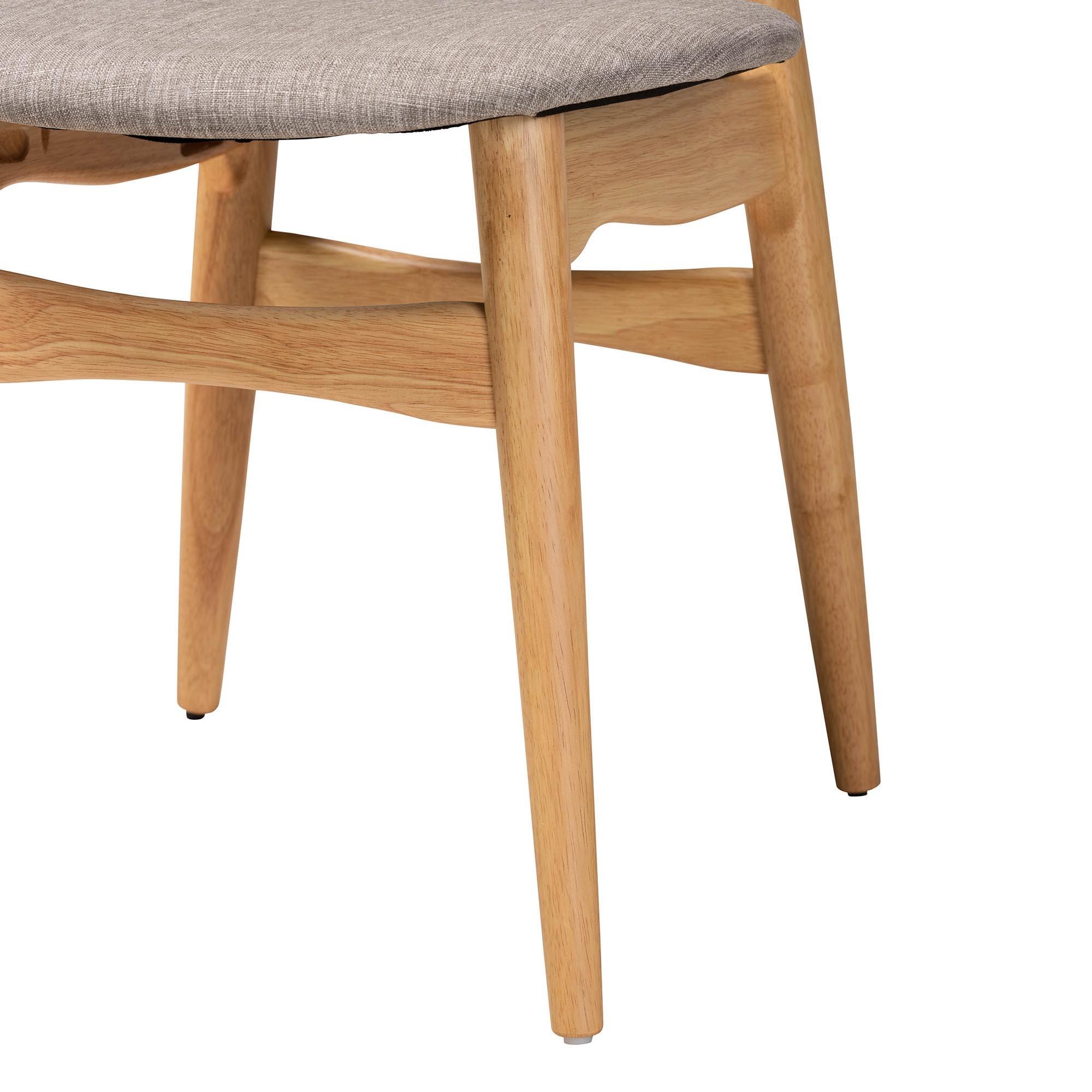 Baxton Studio Tarana Dining Table and 6 Chairs, Gray/Natural Oak, large