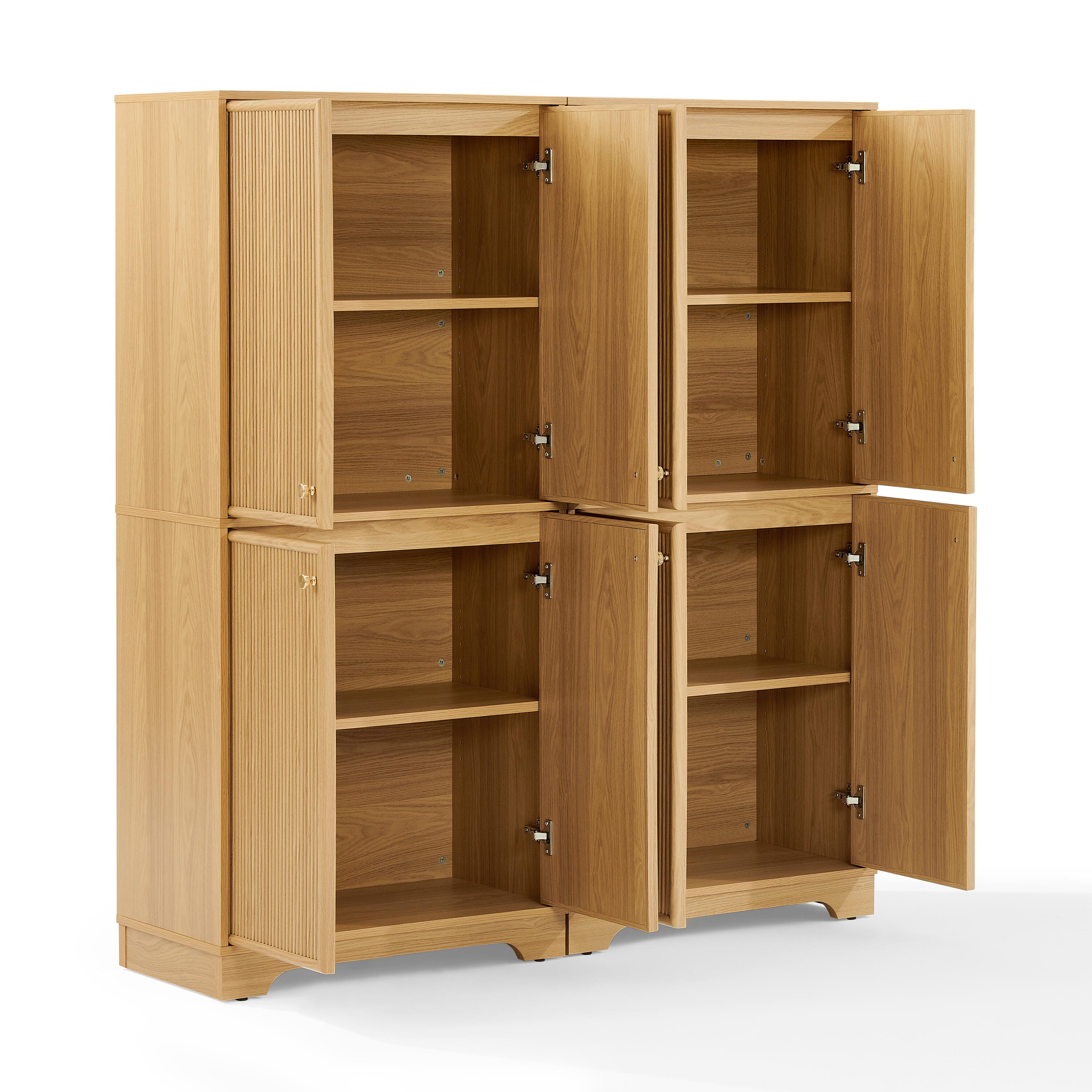 Crosley Furniture Naomi 2-Piece Pantry Set, White Oak, large