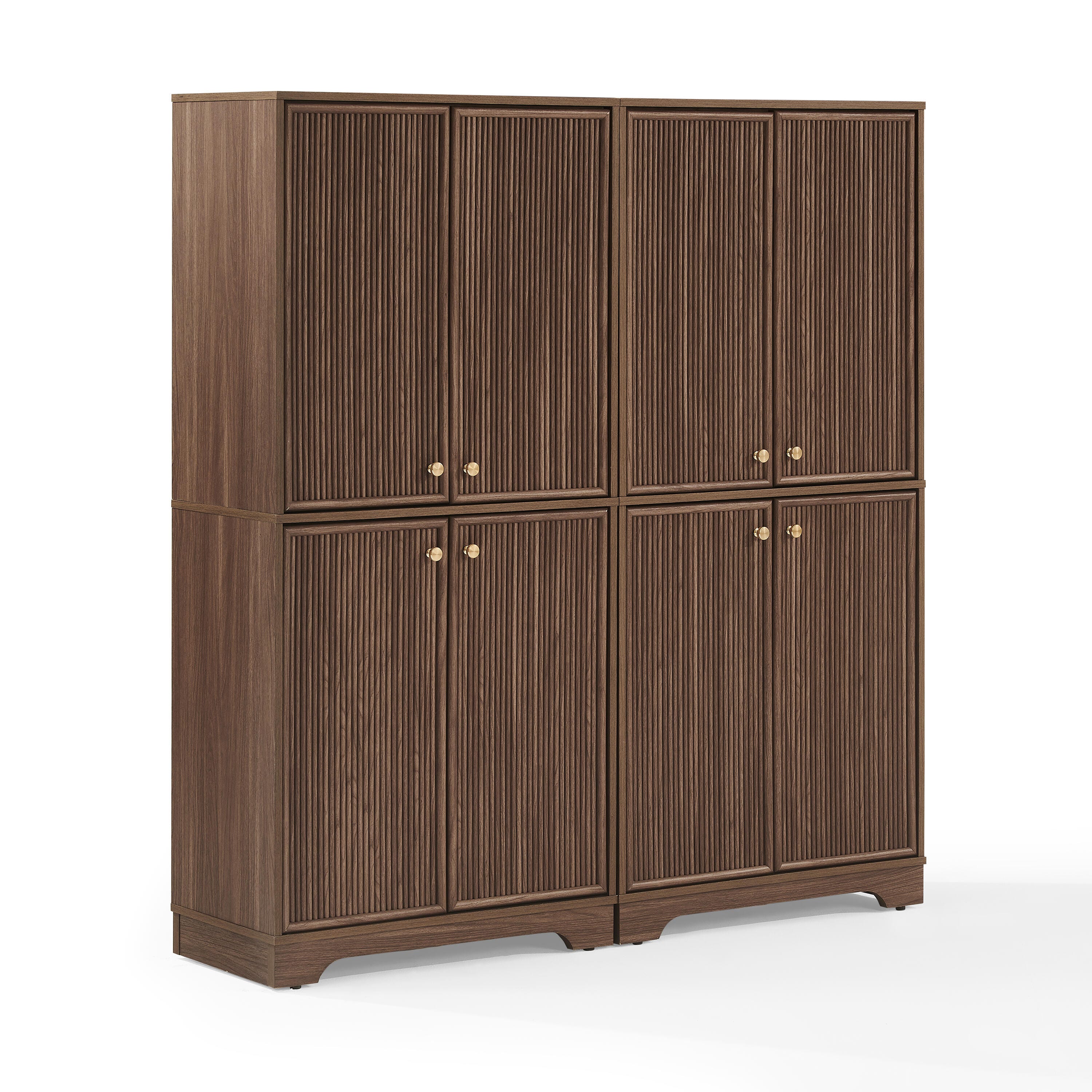 Crosley Furniture Naomi 2-Piece Pantry Set, Walnut, large