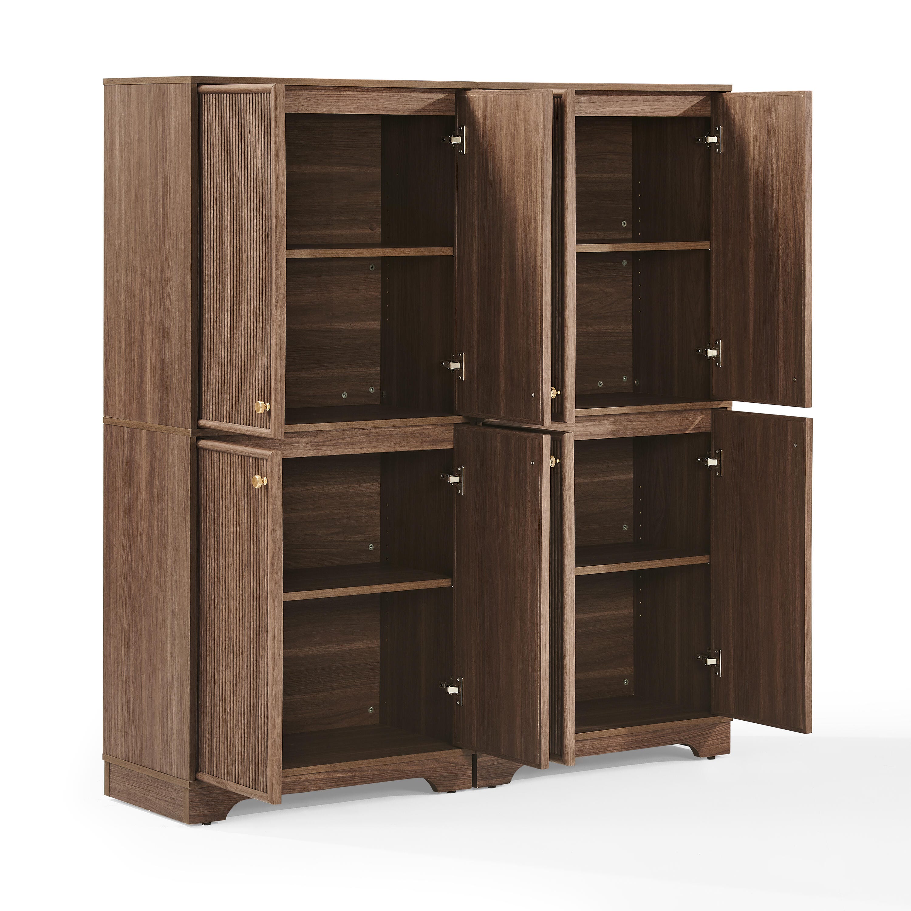 Crosley Furniture Naomi 2-Piece Pantry Set, Walnut, large