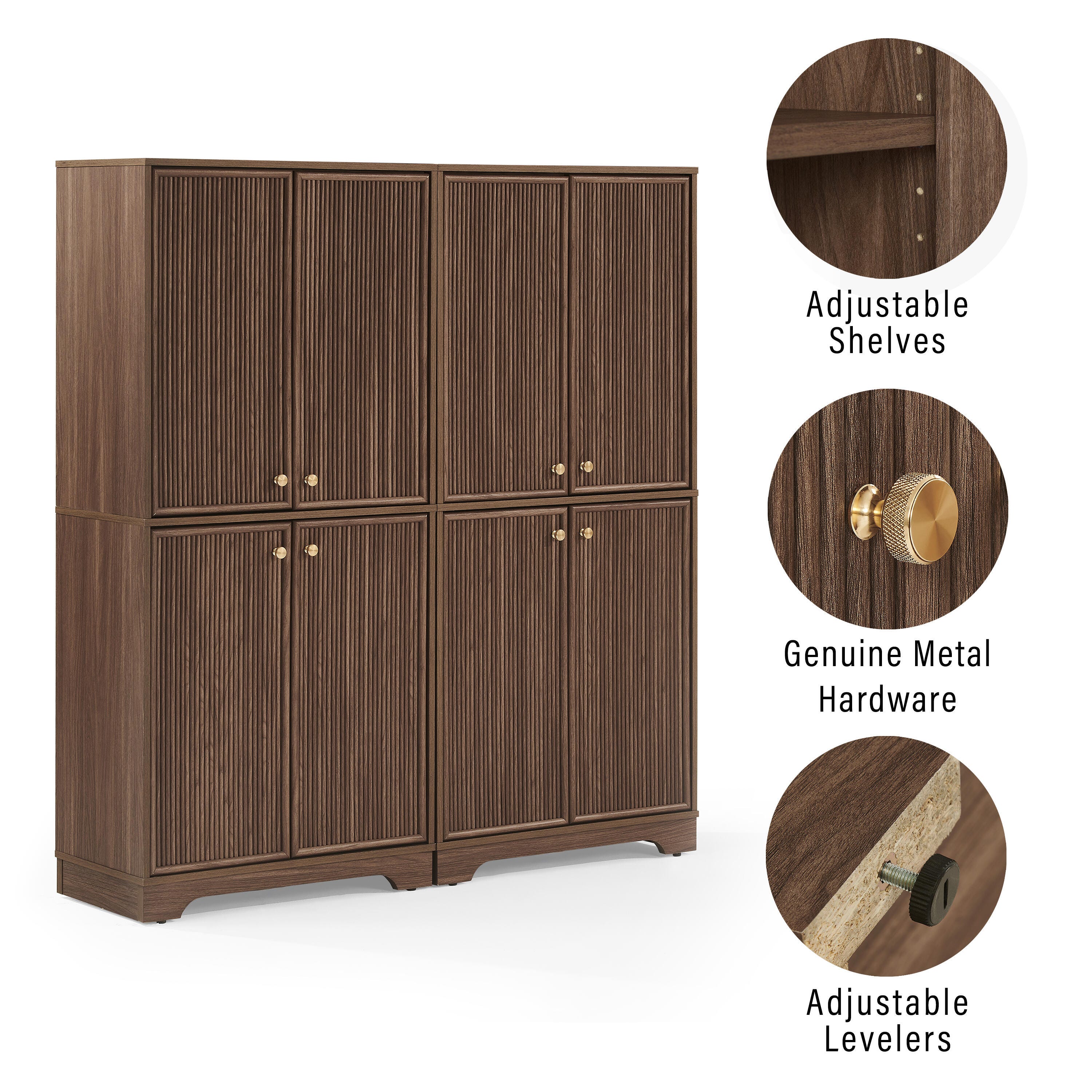 Crosley Furniture Naomi 2-Piece Pantry Set, Walnut, large