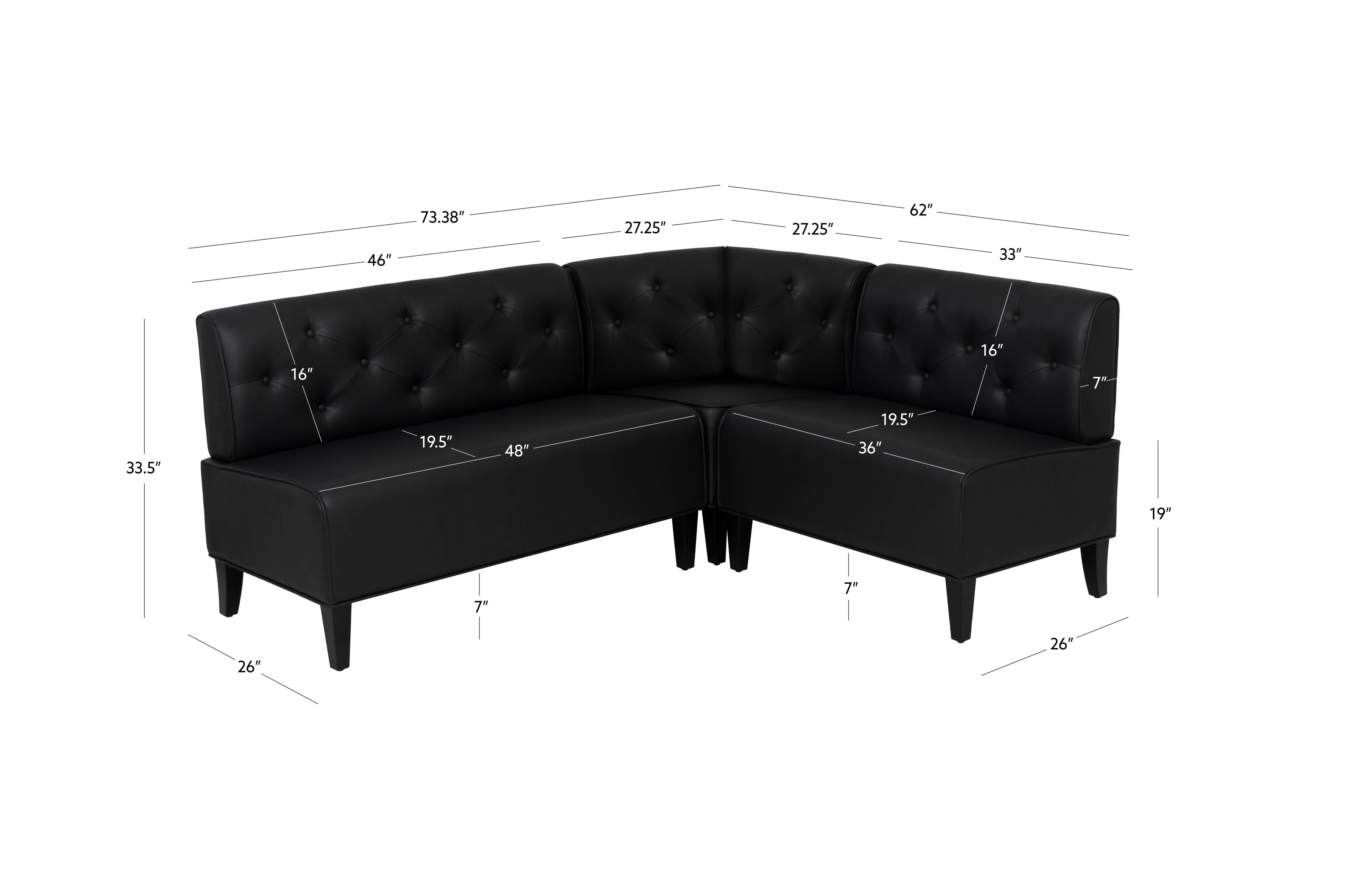Linon Gentry 73" Corner Dining Nook, , large
