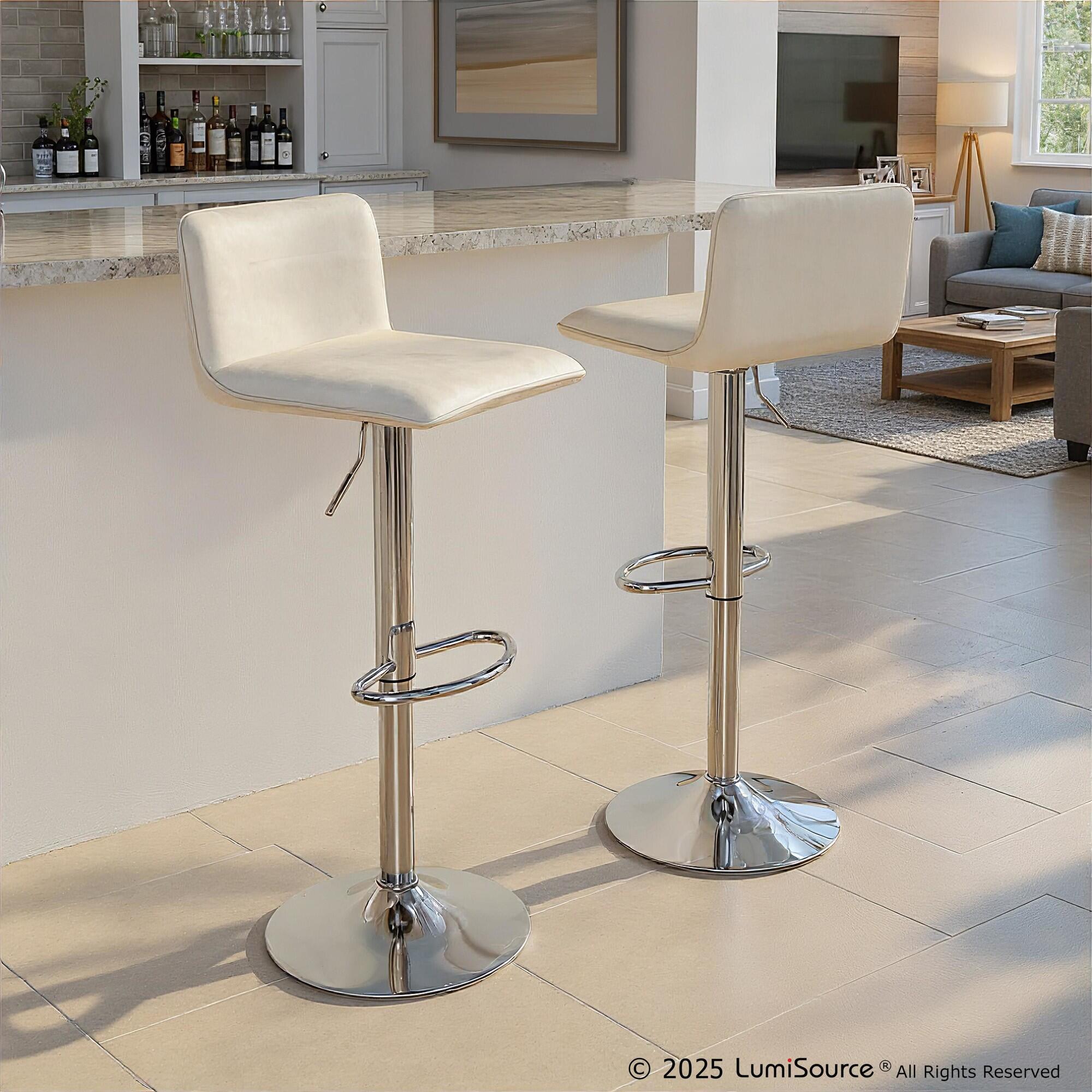 LumiSource Casper Solid Adjustable Bar Height Bar Stool (Set of 2), , rollover