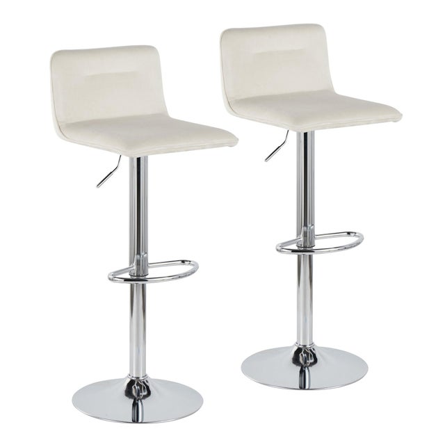 LumiSource Casper Solid Adjustable Bar Height Bar Stool (Set of 2)