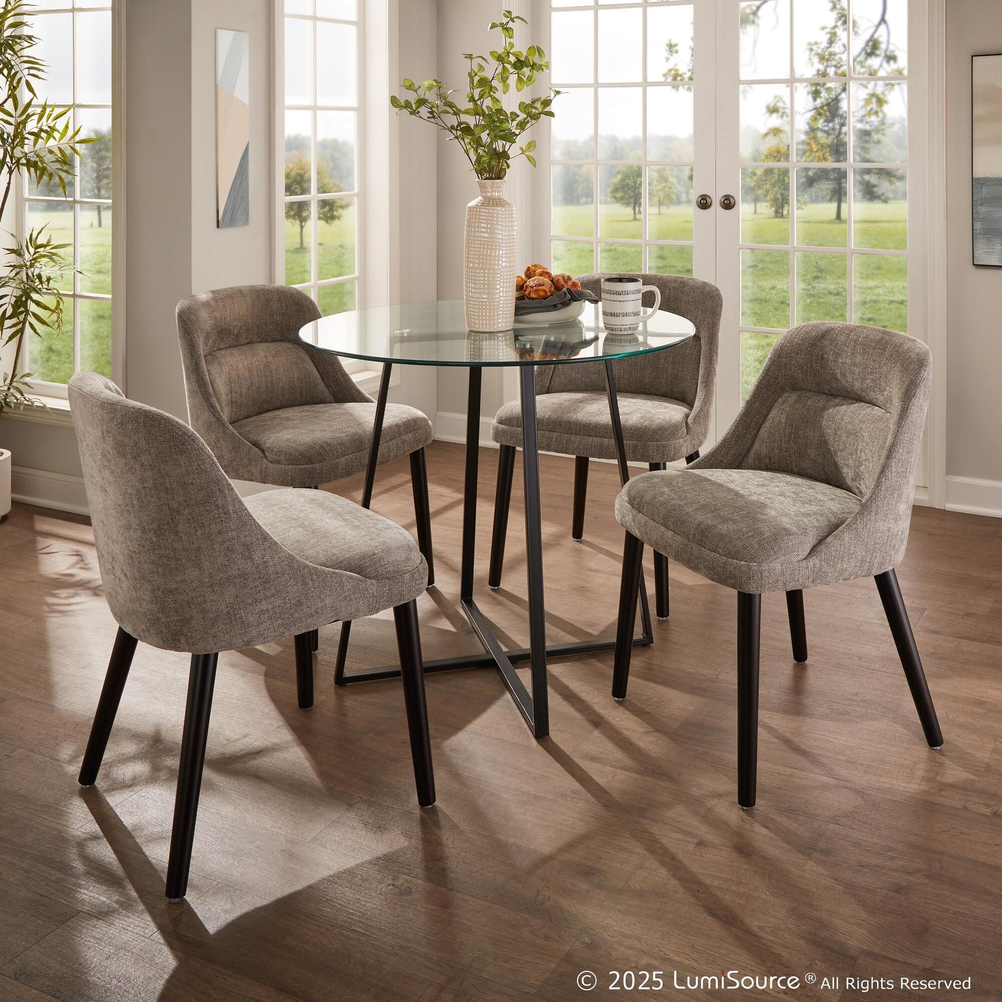 LumiSource Cosmo Dining Table, Clear/Black, rollover